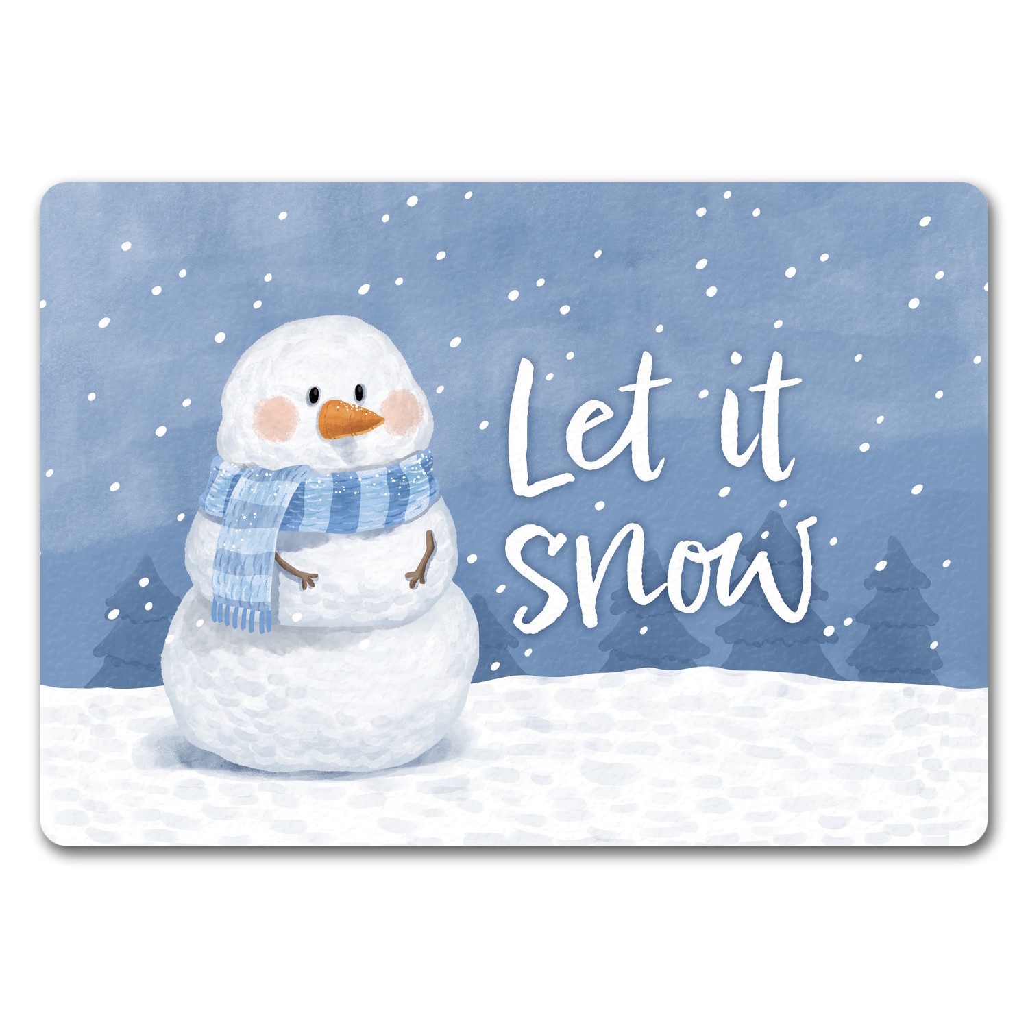 speecheese Fußmatte Schneemann im Wintersturm Fußmatte in 35x50 cm ohne Rand mit Spruch