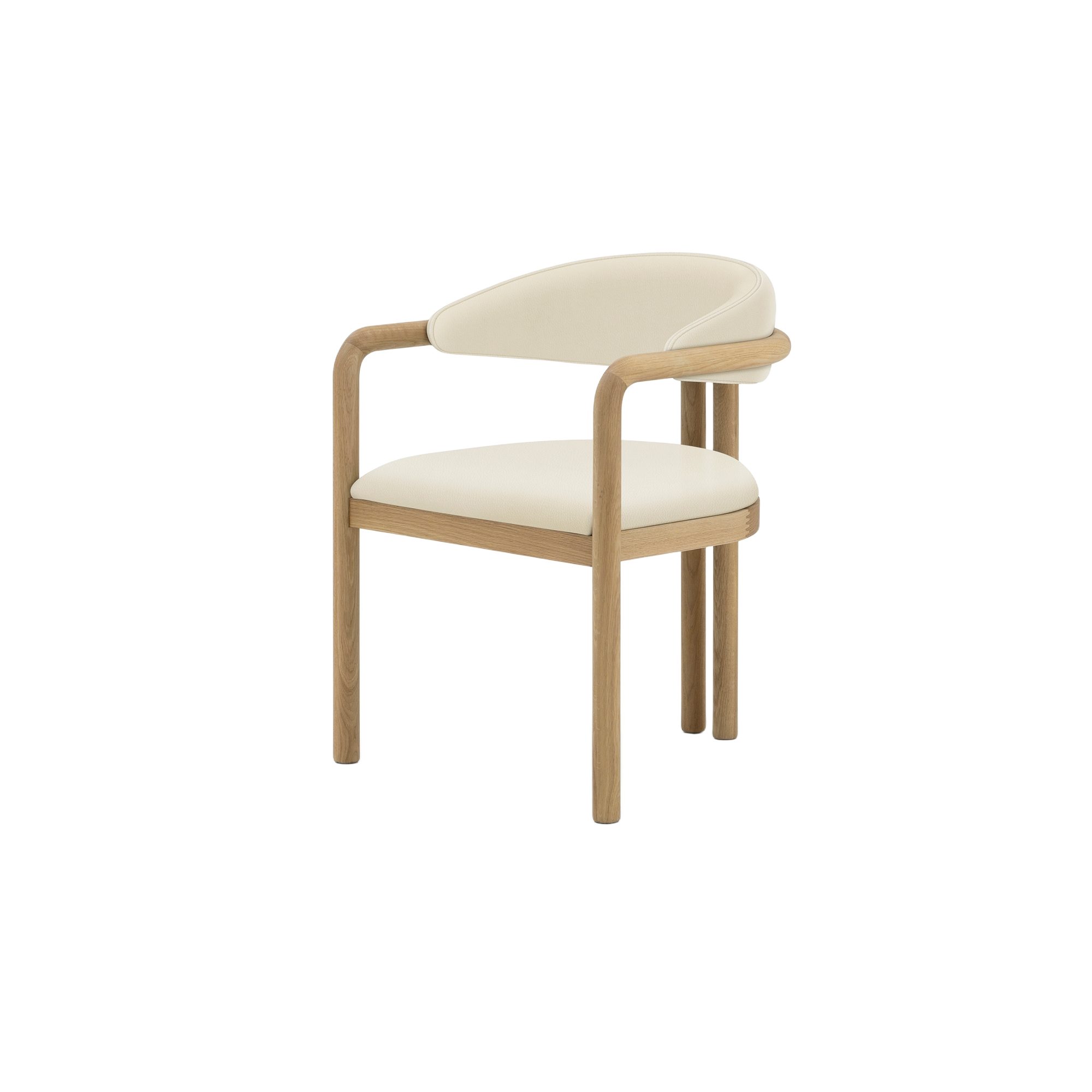 Woodek Design Esszimmerstuhl NATURE, gepolsterter Rückenlehne und Sitzfläche (veganes Leder 216, 1 St), hergestellt aus massivem Eichenholz