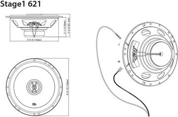 JBL Stage1 621 2-Wege Soundsystem Set Auto-Lautsprecher (35 W, 16,5 cm, 6,5 Zoll)