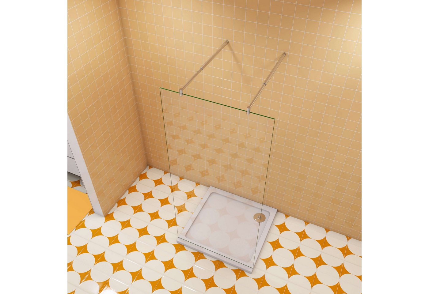 Thumbnail - Duschparadies Walk-in-Dusche 200cm Duschtür 8mm Duschwand Walk-in Duschabtrennung, (Set)