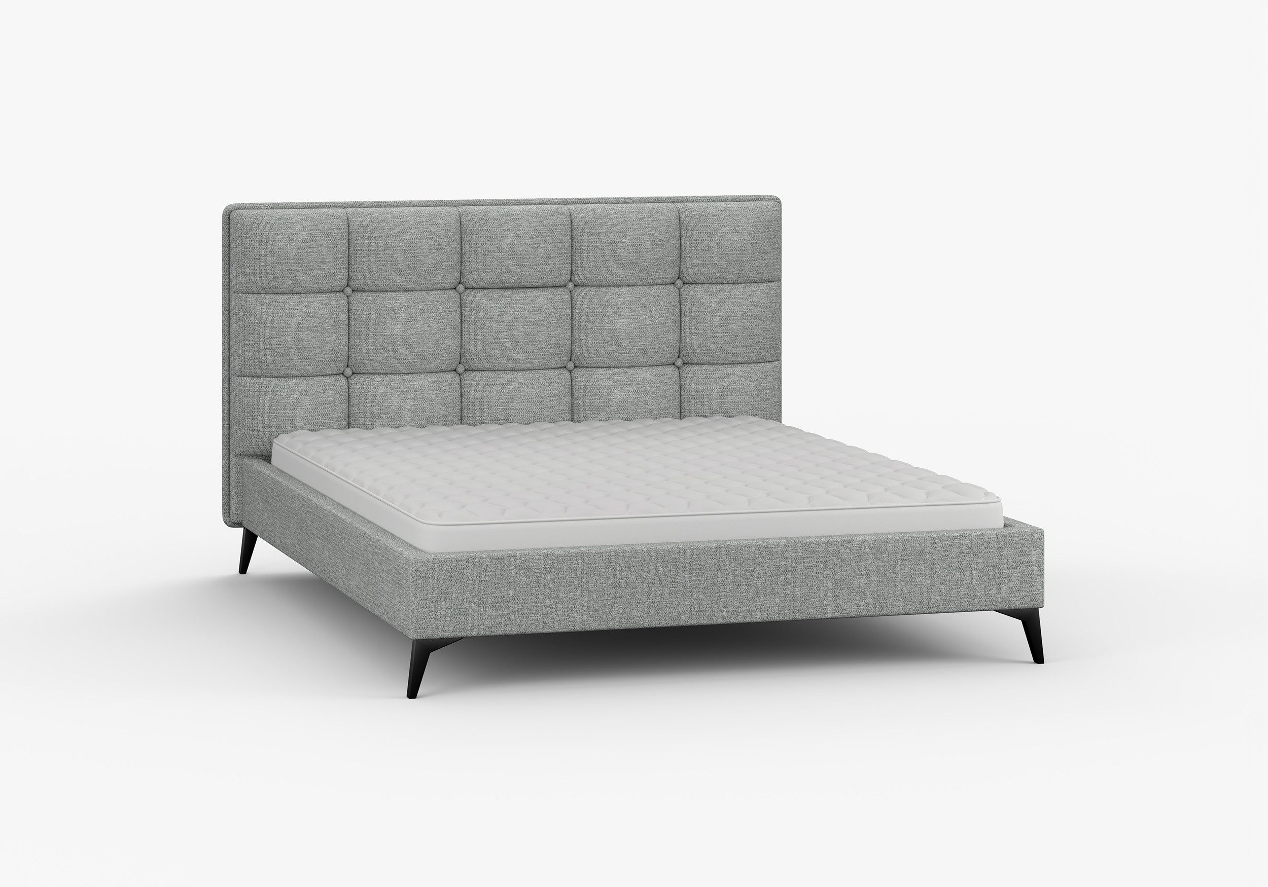 imoebel24 Polsterbett Doppelbett ohne Bettkasten 160×200 SISI - Aschfarben