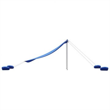 vidaXL Strandmuschel Strand-Schattenzelt mit Sandsäcken Blau 304x300 cm