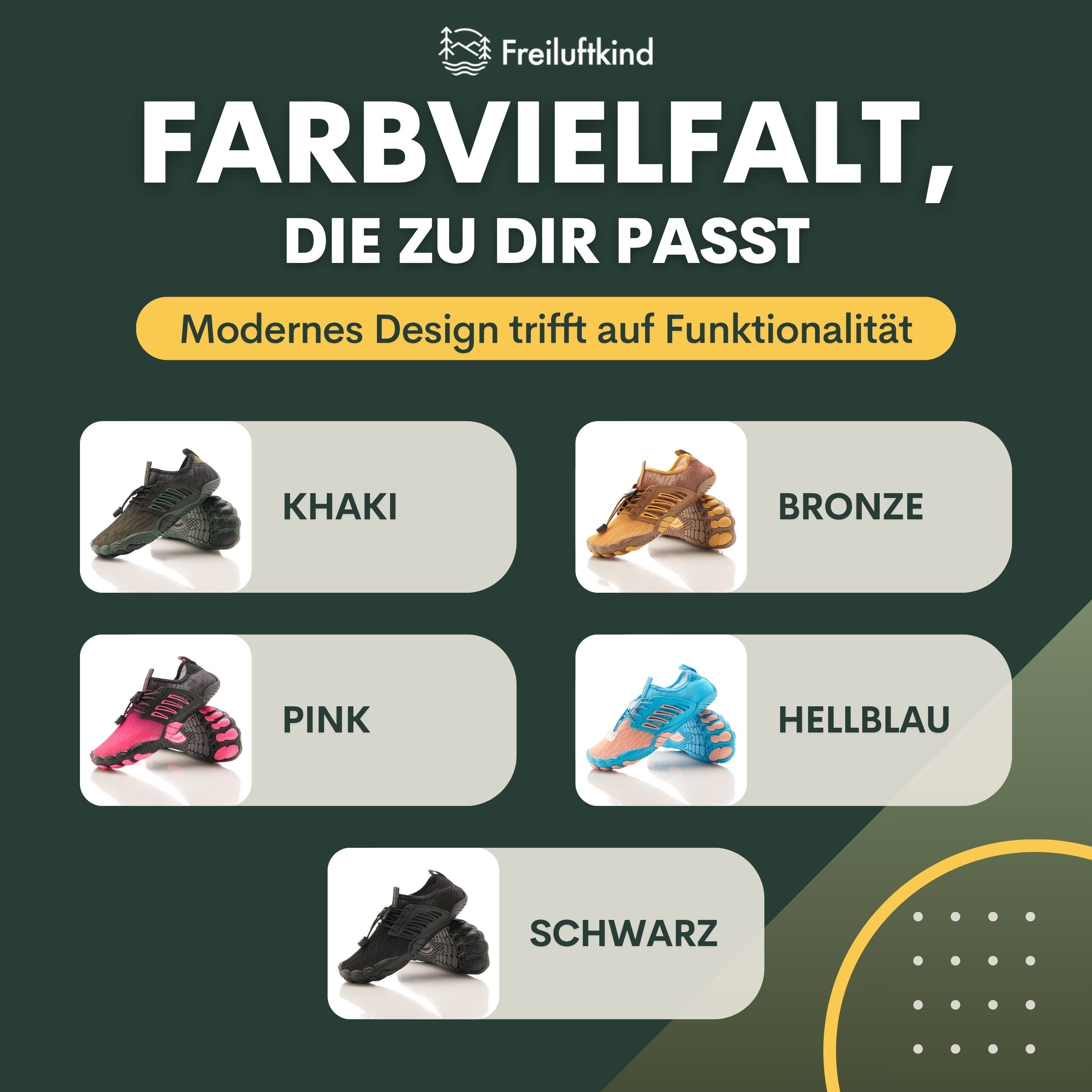 Freiluftkind Das Original – Tokai rutschfeste Barfußschuhe Sneaker Schnellverschluss