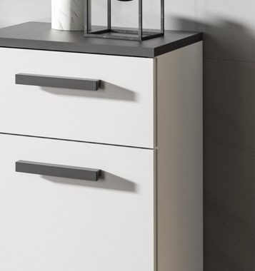 xonox.home Waschbeckenunterschrank Rocket (Badschrank in Anthrazit und weiß, 60 x 60 cm) skandinavisches Design