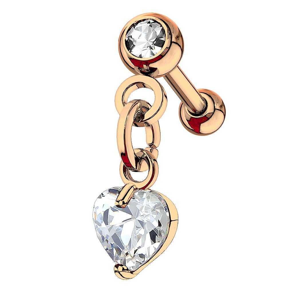 Taffstyle Piercing-Set Tragus Helix Cartilage Piercing Herz Kristall Anhäng günstig online kaufen