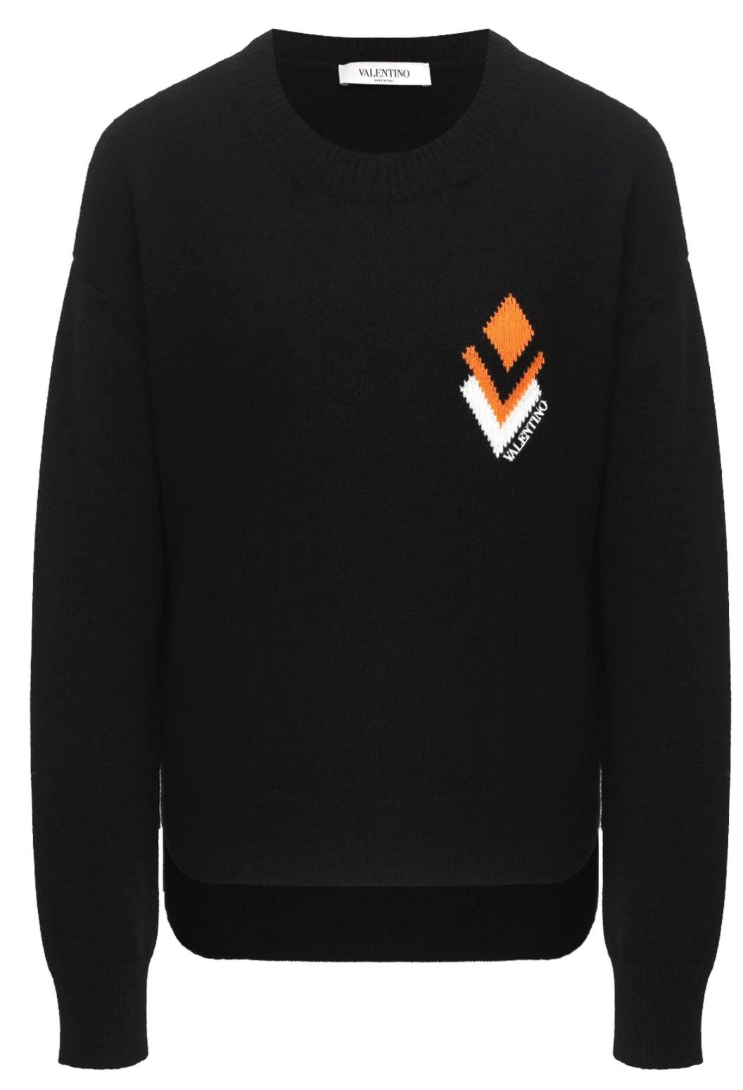 Valentino Strickpullover Pullover Logo Sweater Pulli L Mehrfarbiges „Logo Remake“-Motiv auf der Brust