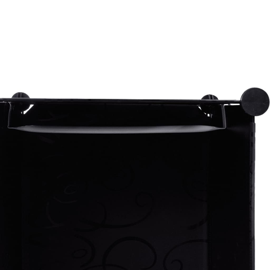 vidaXL Kleiderschrank Modularer 37×115×150 (1-St) Weiß Schrank Fächern Schwarz 9 cm und mit