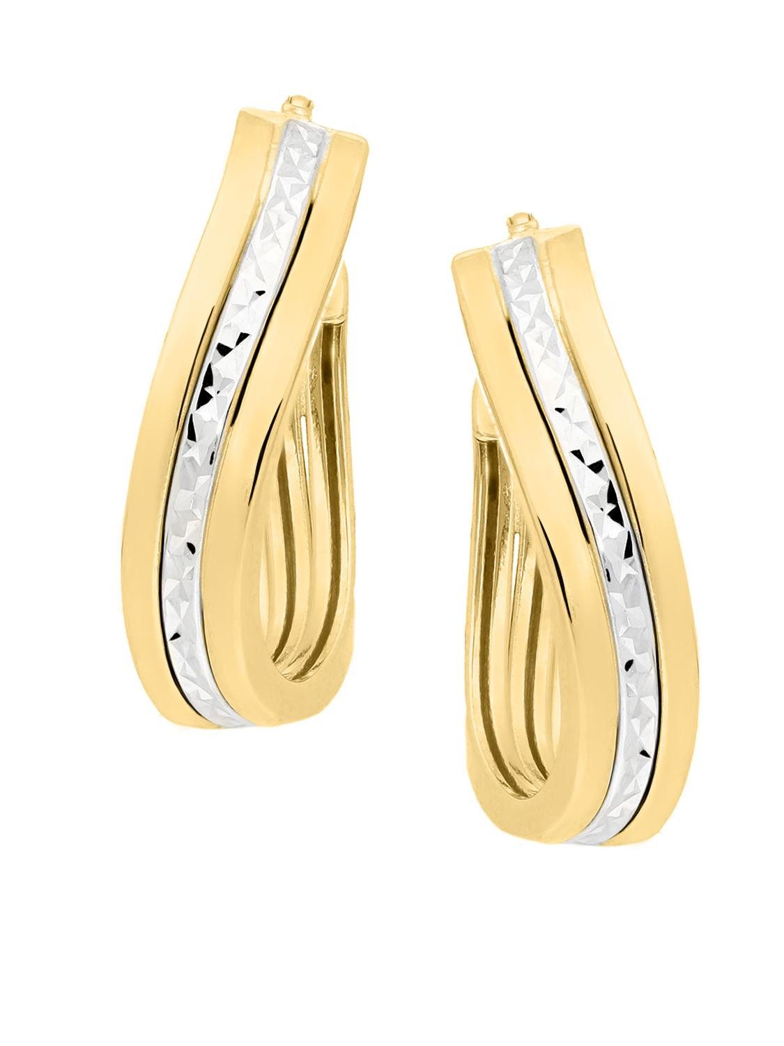 Paar Creolen Damen Ohrringe Gold 333 (8 Karat) ohne Stein - Eartwist