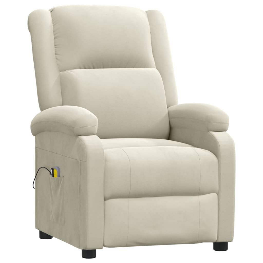 vidaXL Massagesessel Massagesessel Elektrisch Creme Samt günstig online kaufen