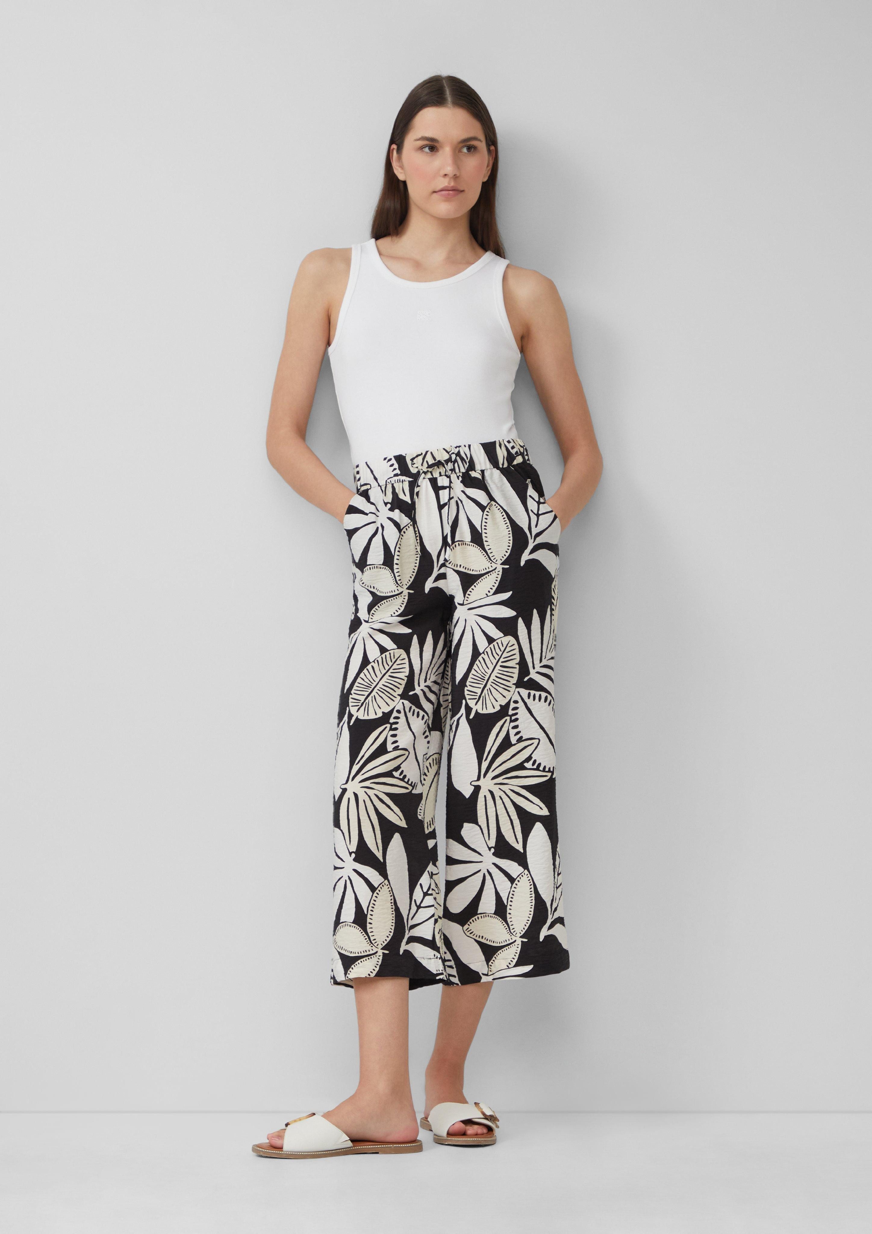s.Oliver 3/4-Hose Strukturierte Culotte aus Viskosemix günstig online kaufen