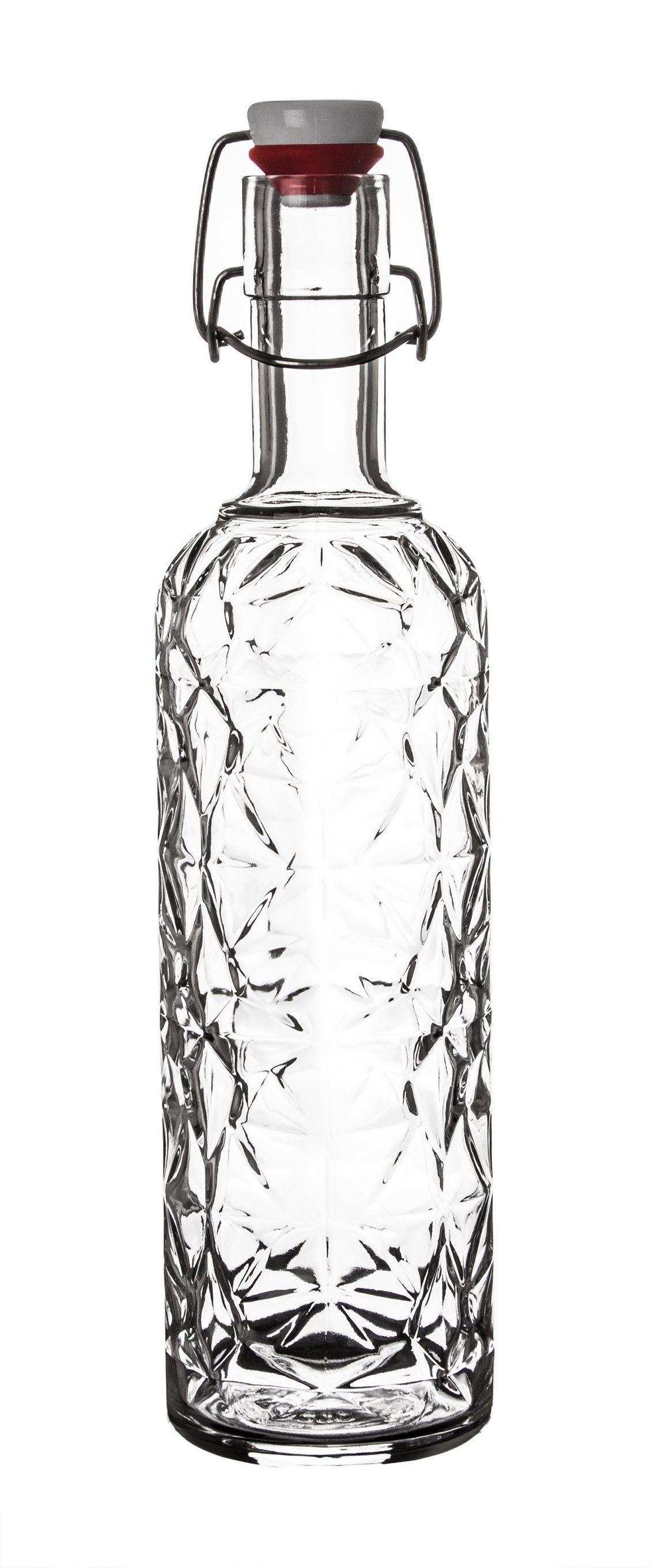 Bormioli Rocco Trinkflasche Bügelflasche 1L Glasflasche Bügelverschluss Gummidichtung