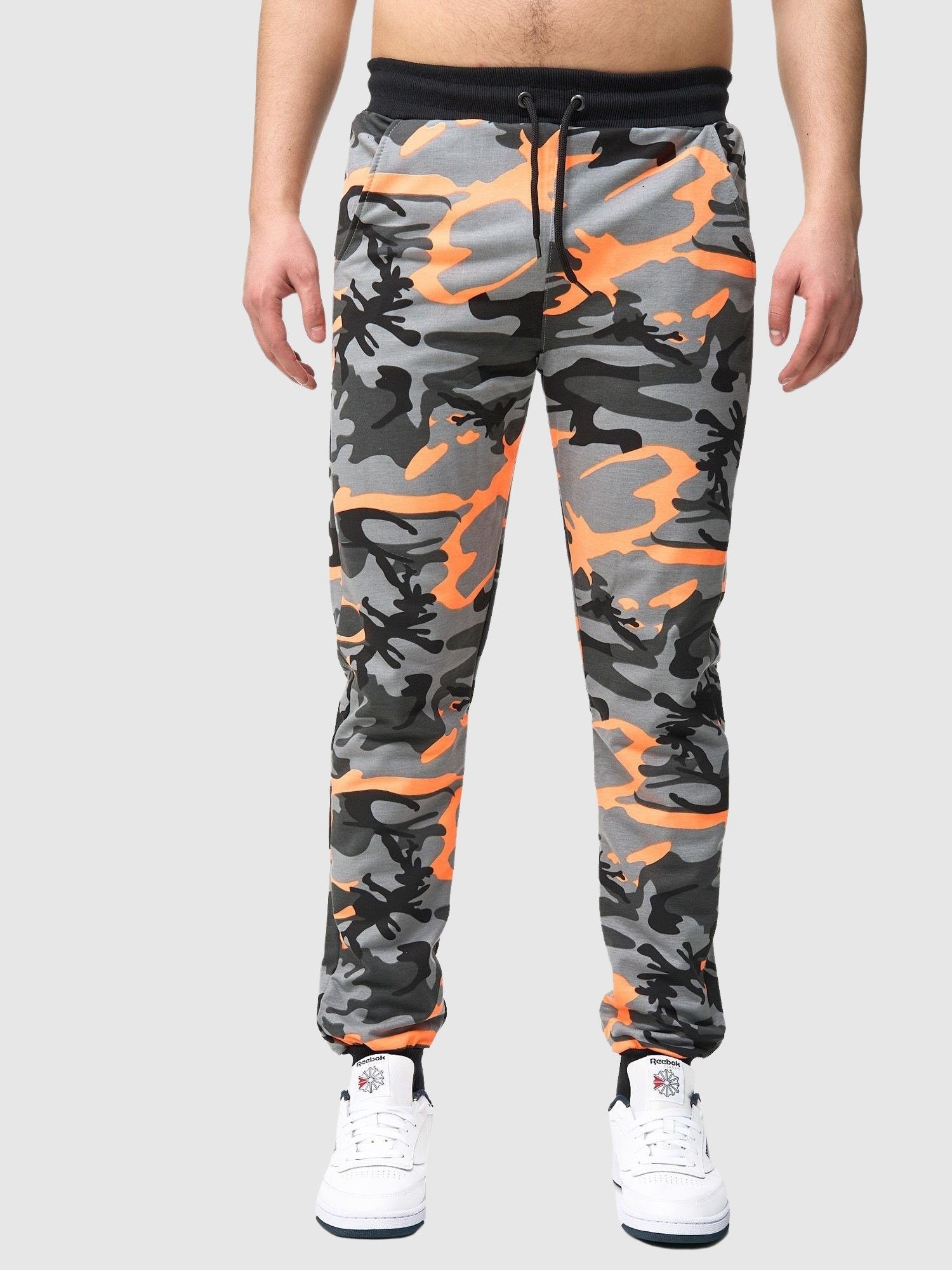 Männer Kayna Sweatpants, Casual Jogginghose Trainingshose Fitness Jogginghose Sweatpants (Sporthose hose Camoufla John Freizeit Orange Herren Trainingshose Sport 1-tlg)