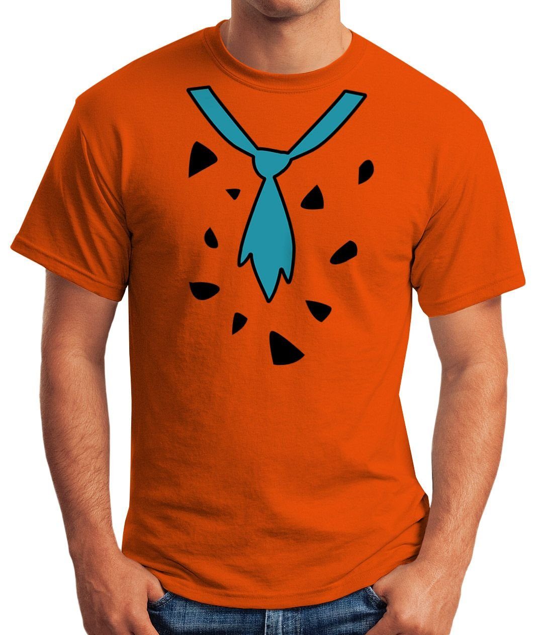 Moonworks® T-Shirt Faschings-Shirt Herren mit Fasching Feuerstein Fred MoonWorks Print Karneval Print-Shirt