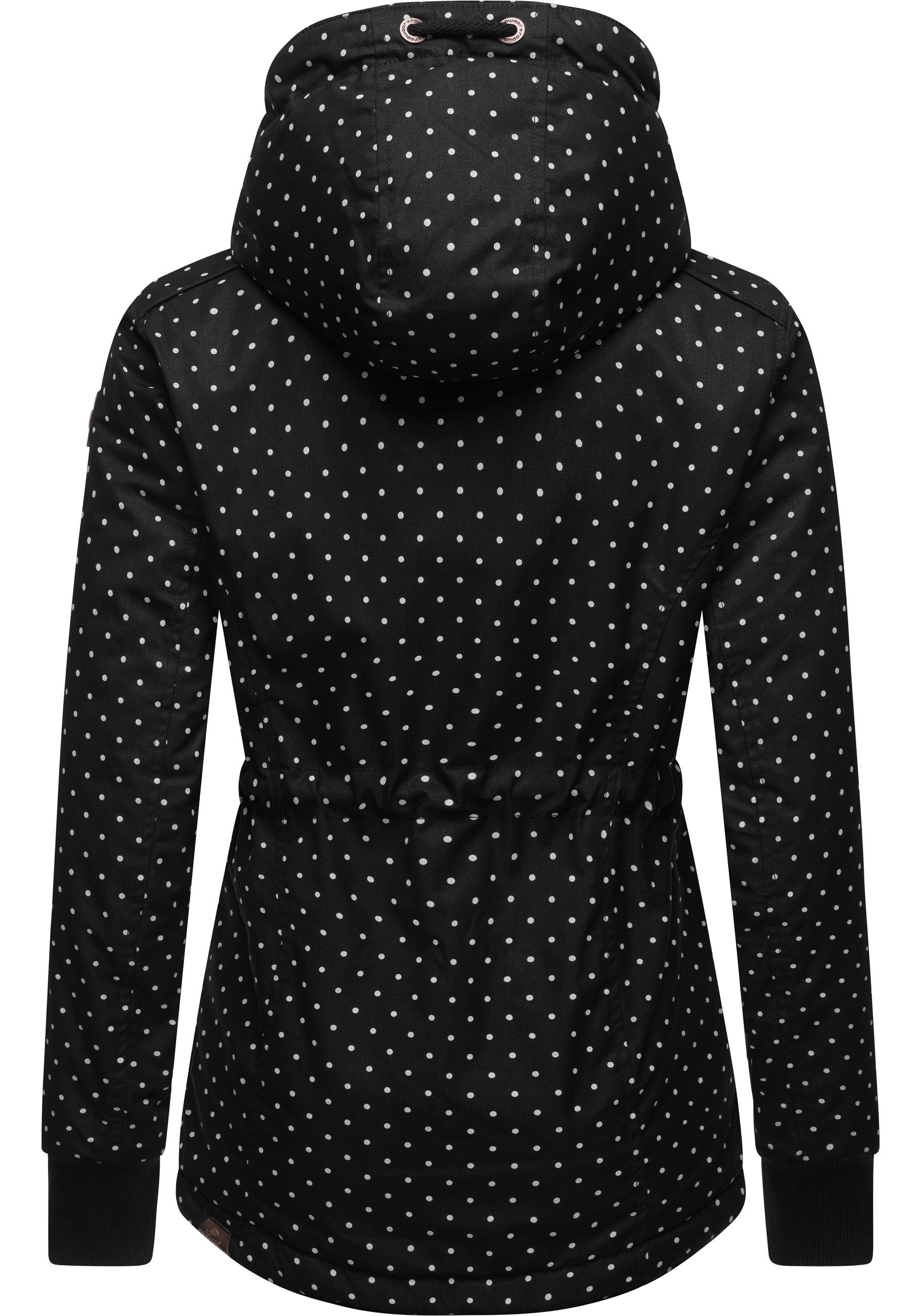 Ragwear Winterjacke Danka Dots Intl. stylische Winter Outdoorjacke mit Kapuze