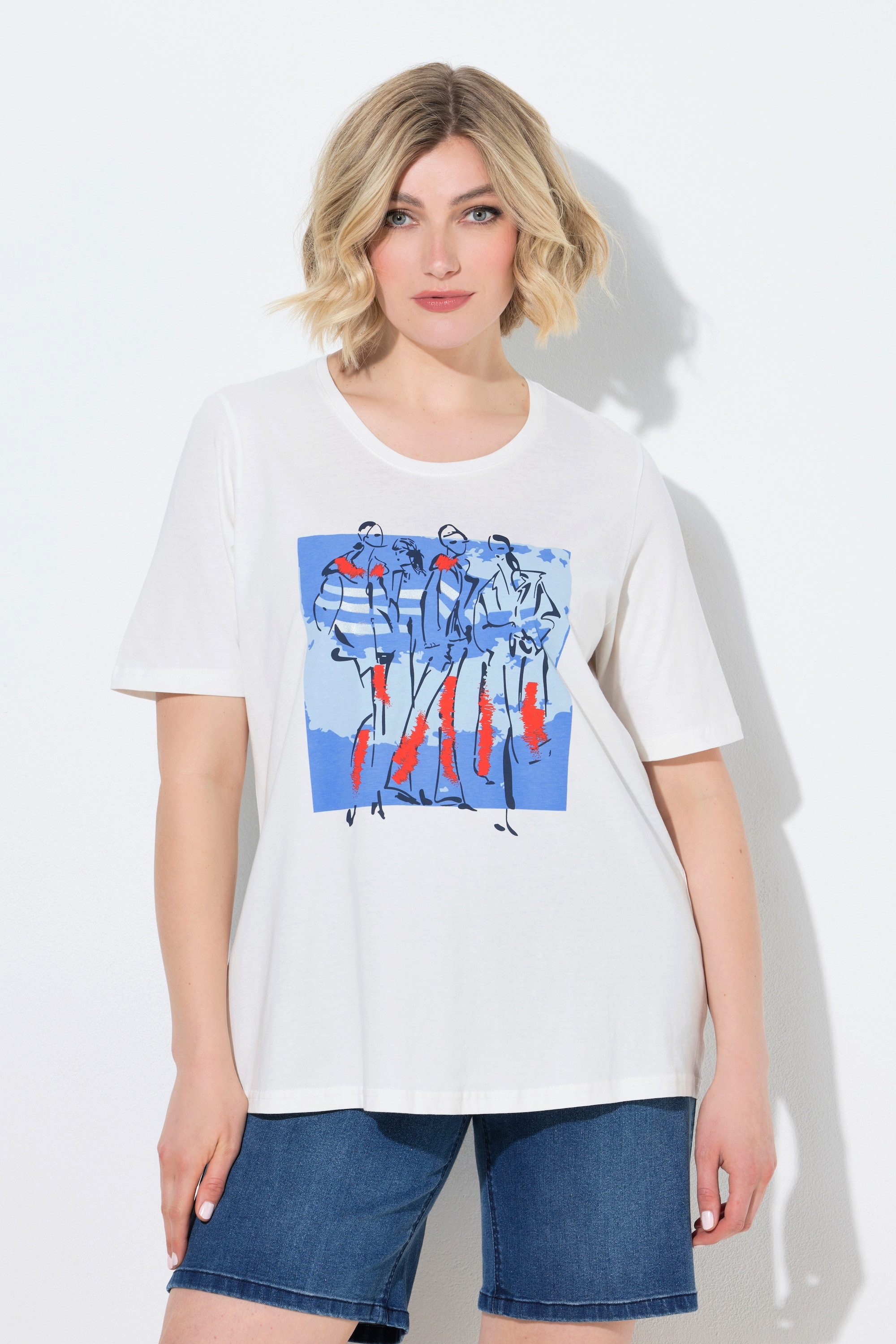 Ulla Popken T-Shirt T-Shirt Model Classic Rundhals Halbarm