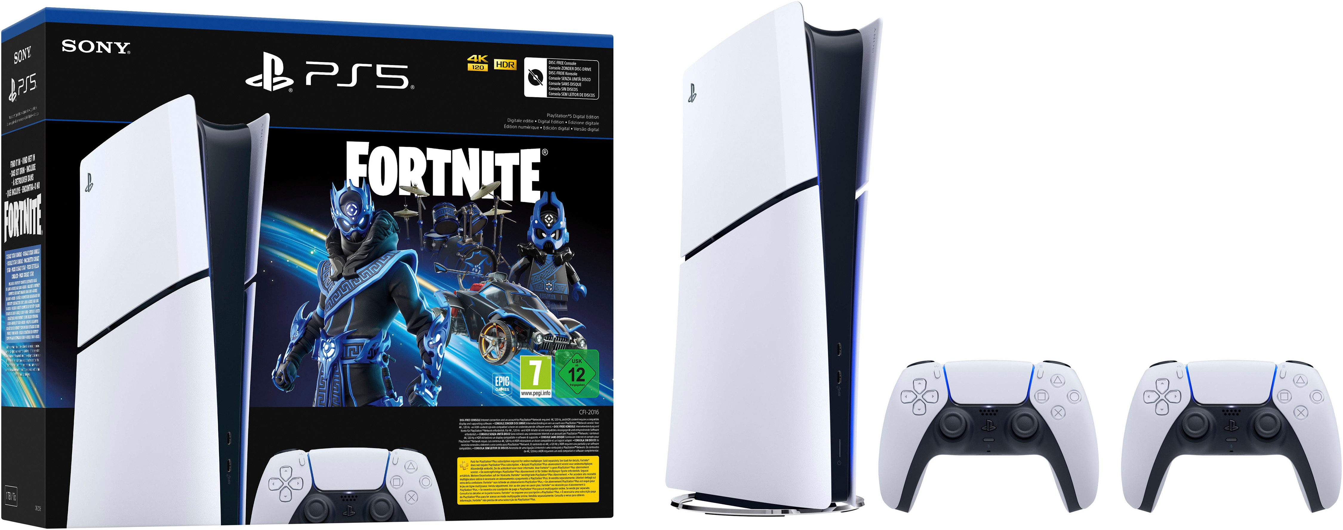 PS5 Digital Edition - Fortnite Cobalt Star Bundle + zweiten DualSense