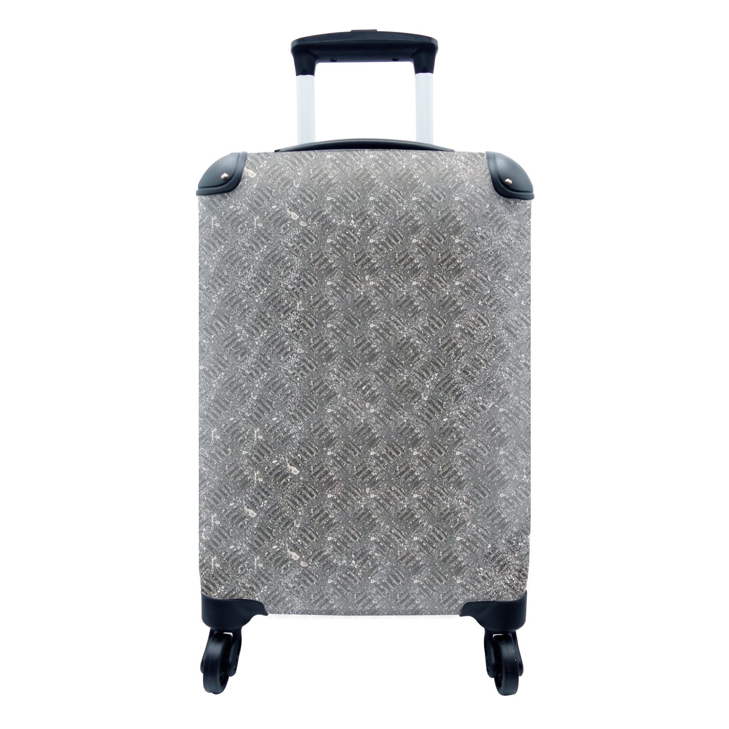 MuchoWow Handgepäckkoffer Metall - Industrie - Muster, 4 Rollen, Reisetasche mit rollen, Handgepäck für Ferien, Trolley, Reisekoffer