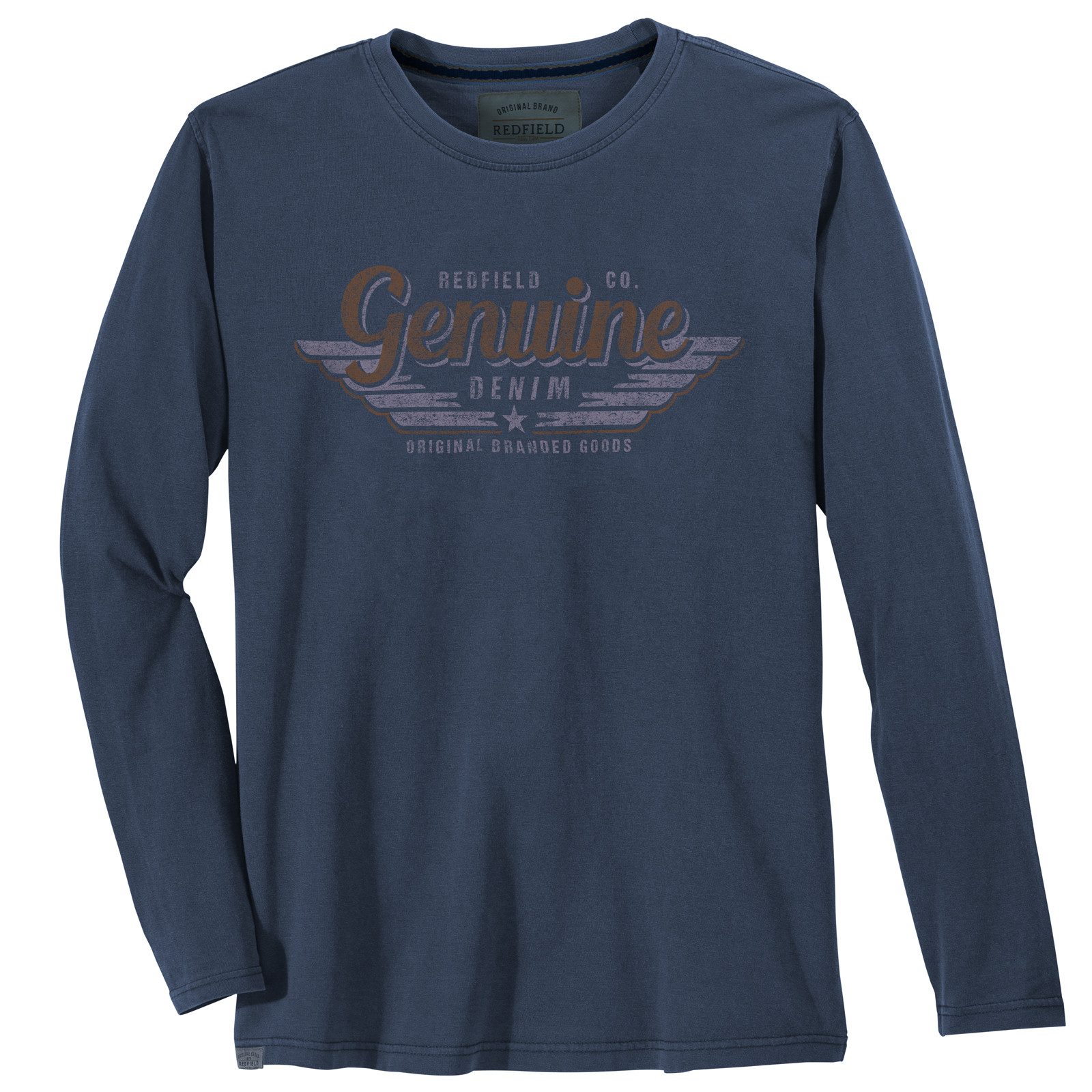 redfield Langarmshirt Redfield XXL Langarmshirt Vintageprint denimblau used. € 28,95