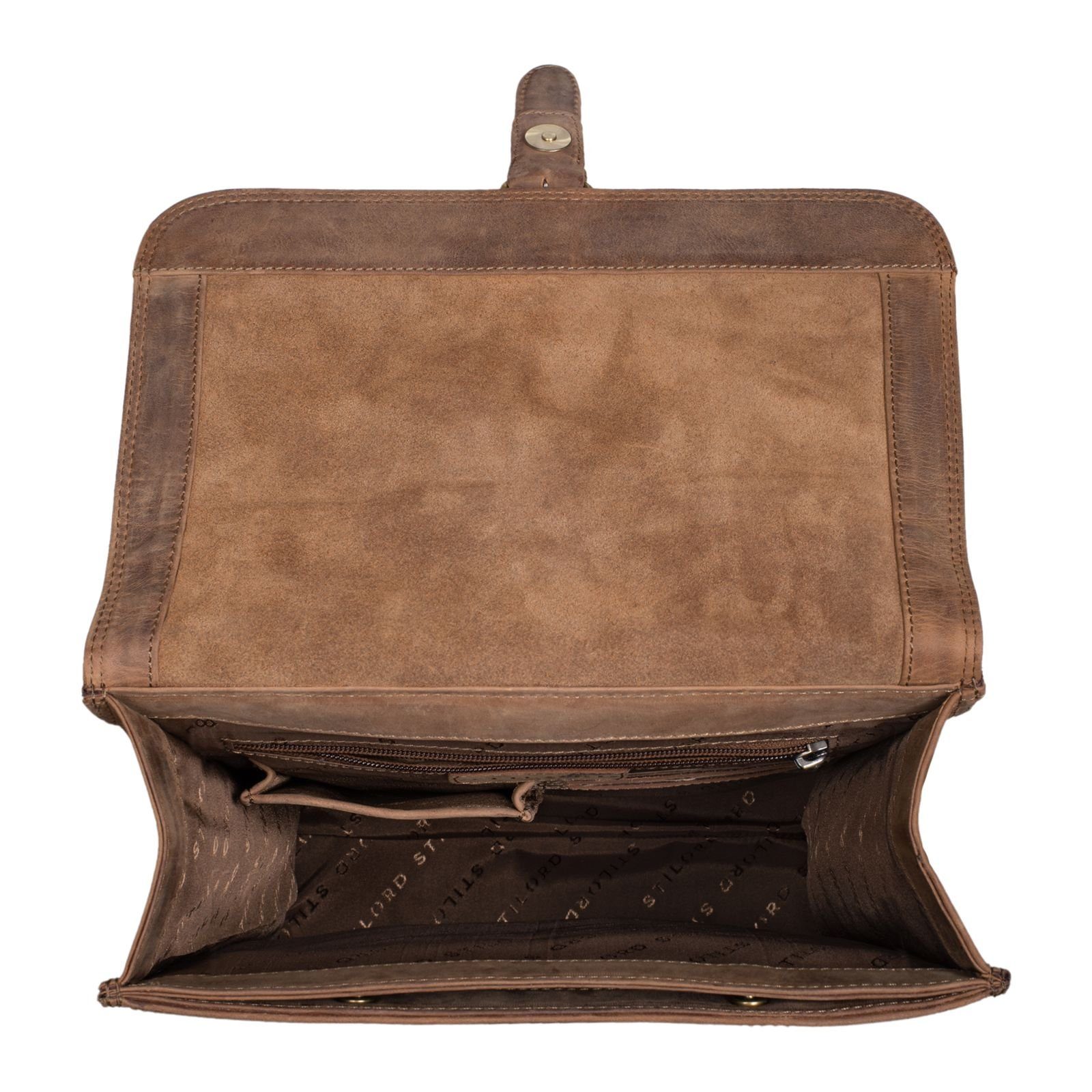 Notebook-Rucksack STILORD mittel "Grover" braun - Leder Business Backpack