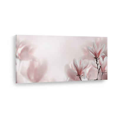 WallSpirit Leinwandbild "Magnolienbaum im Frühjahr" - XXL Wandbild, Leinwandbild geeignet für alle Wohnbereiche