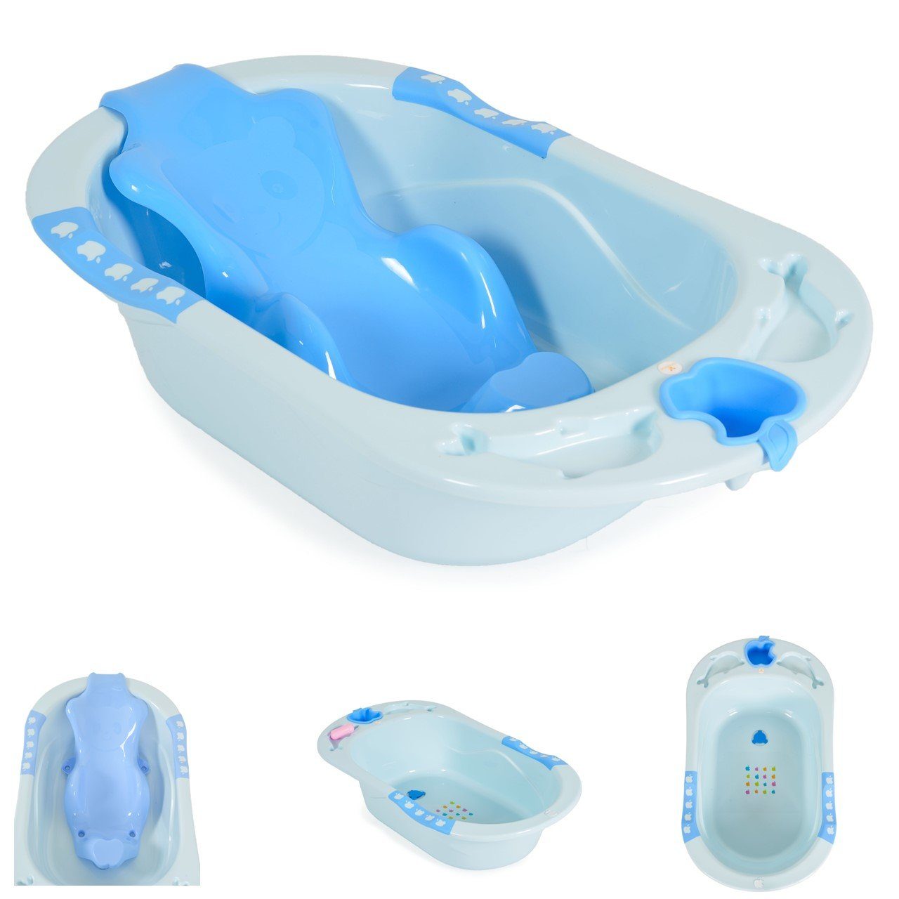 CANGAROO Babybadewanne Babybadewanne Larissa 89 cm herausnehmbarer Badesitz, Wasserablauf mehr
