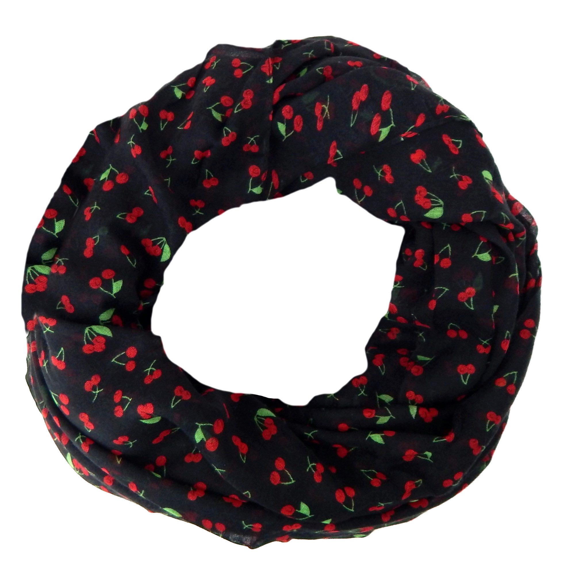 Ella Jonte Loop, breiter Rockabilly Loop schwarz rot mit Kirschen günstig online kaufen