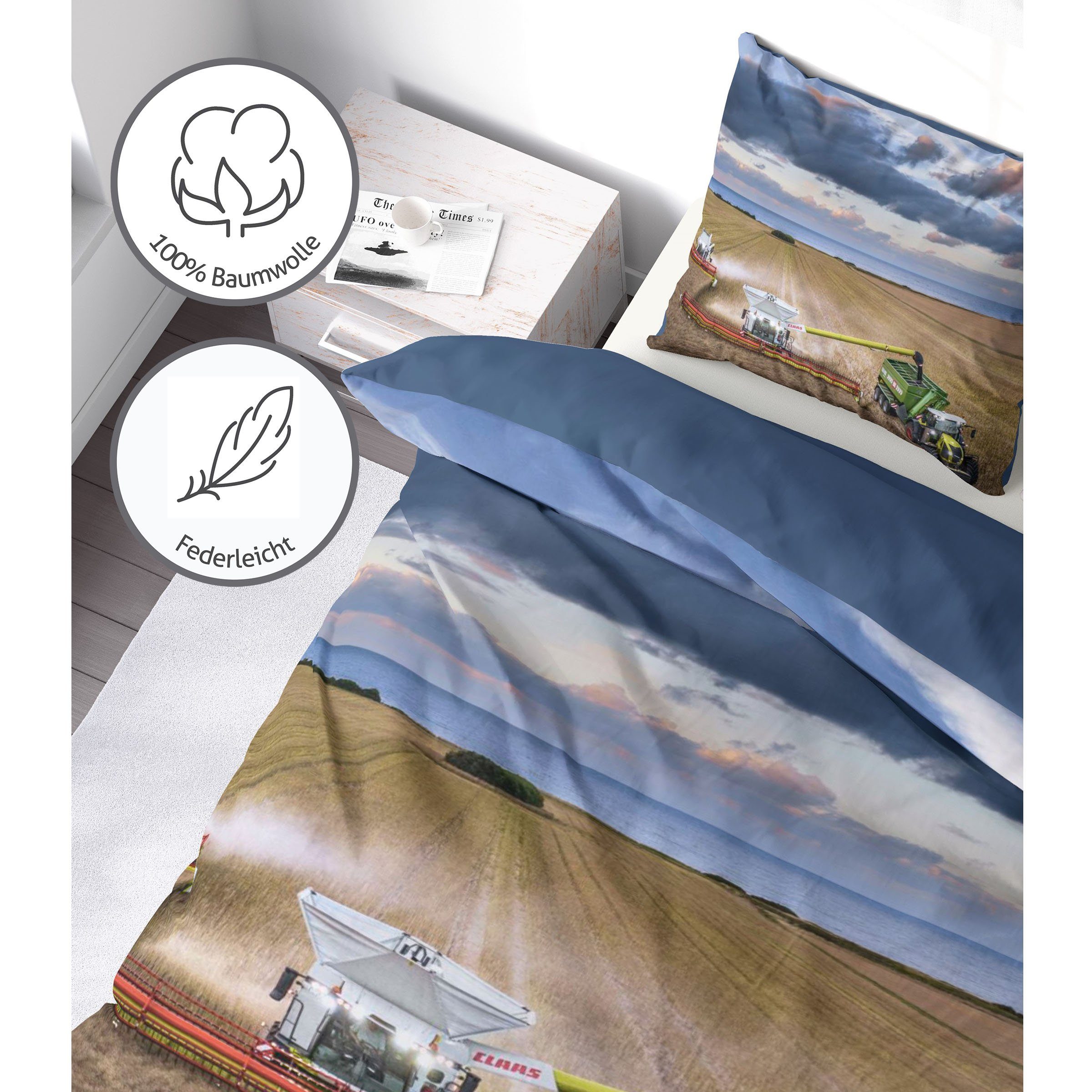 LINKHOFF Bettwäsche Bettwäsche 135x200cm 2tlg. - CLAAS LEXION Mähdrescher D günstig online kaufen