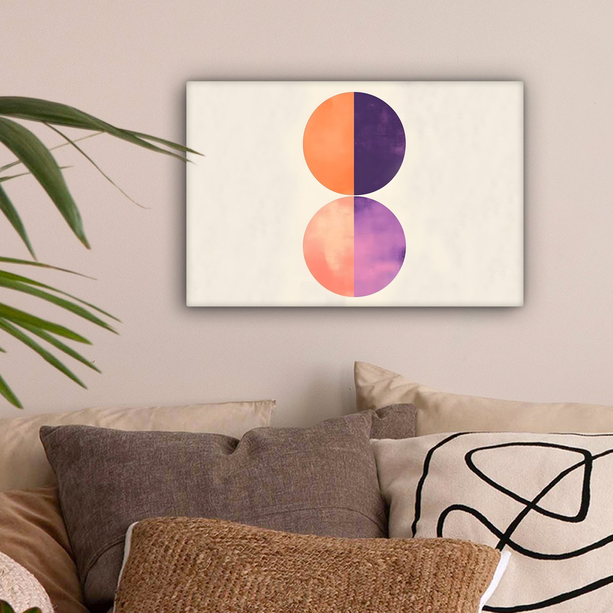 OneMillionCanvasses® Leinwandbild Abstrakt - Kreise - Lila, Fotodruck (1 St günstig online kaufen