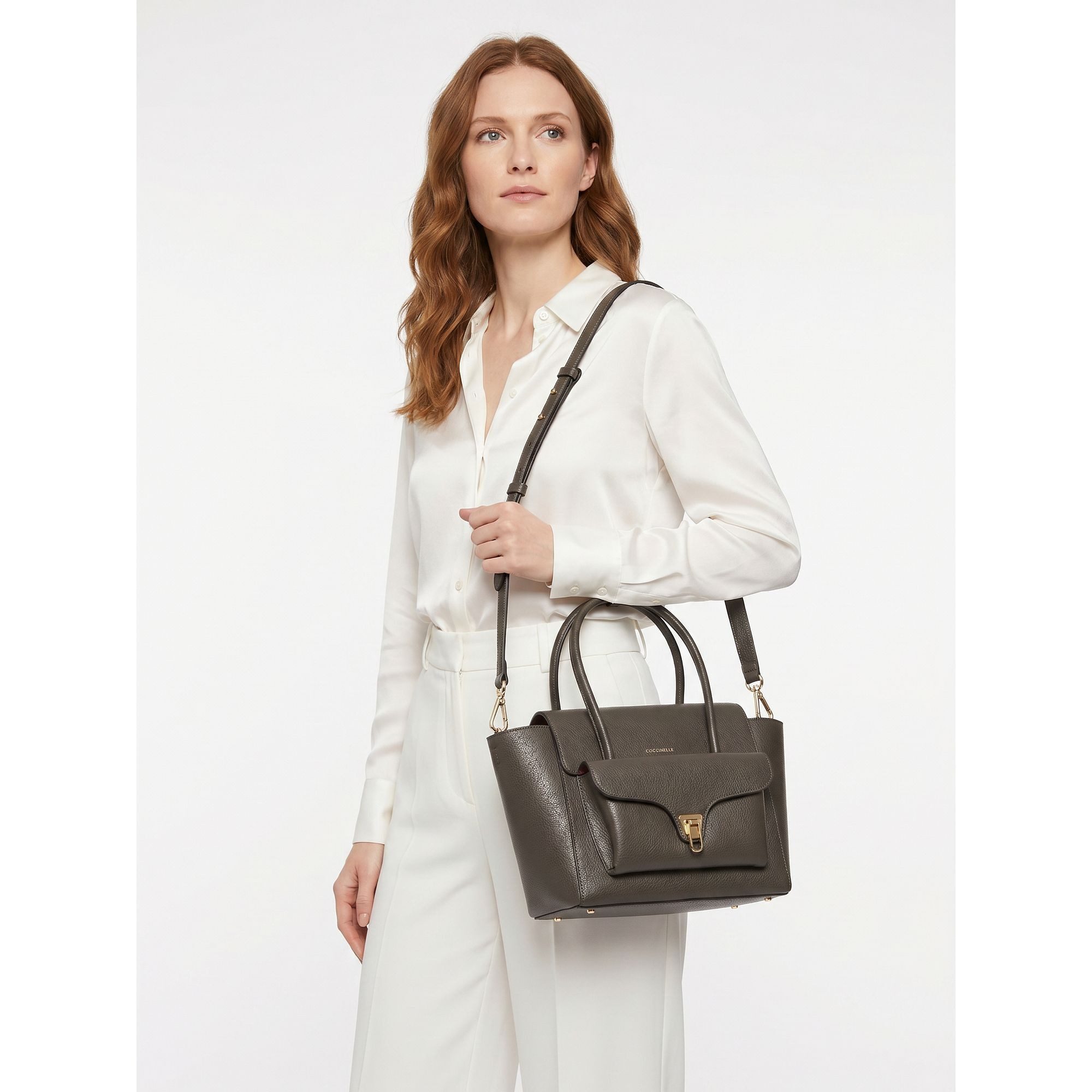 COCCINELLE Schultertasche Double Beat, Leder