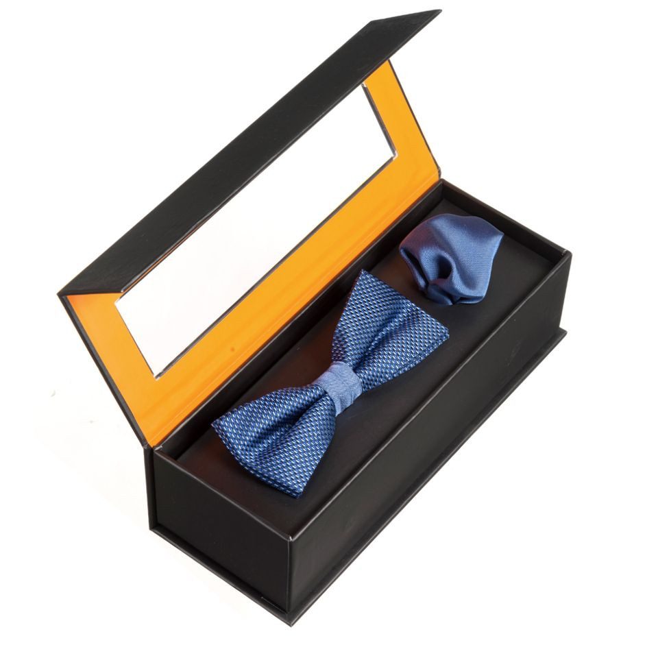 Fliege - Set SILVESTRO Fliege + Schleife mit Ziertuch in Geschenkbox