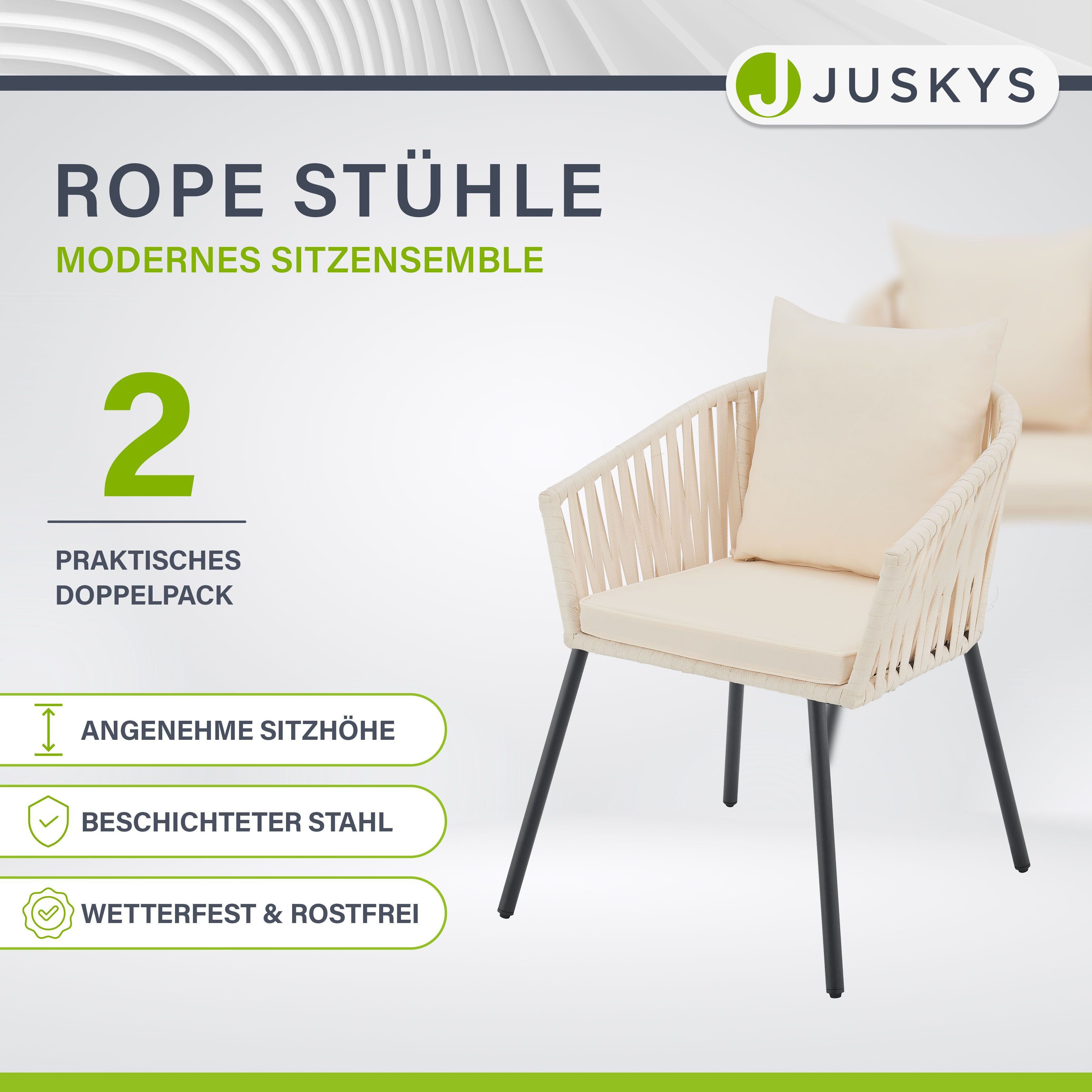 Juskys Gartenstuhl, wetterfest, bis zu 160 günstig online kaufen