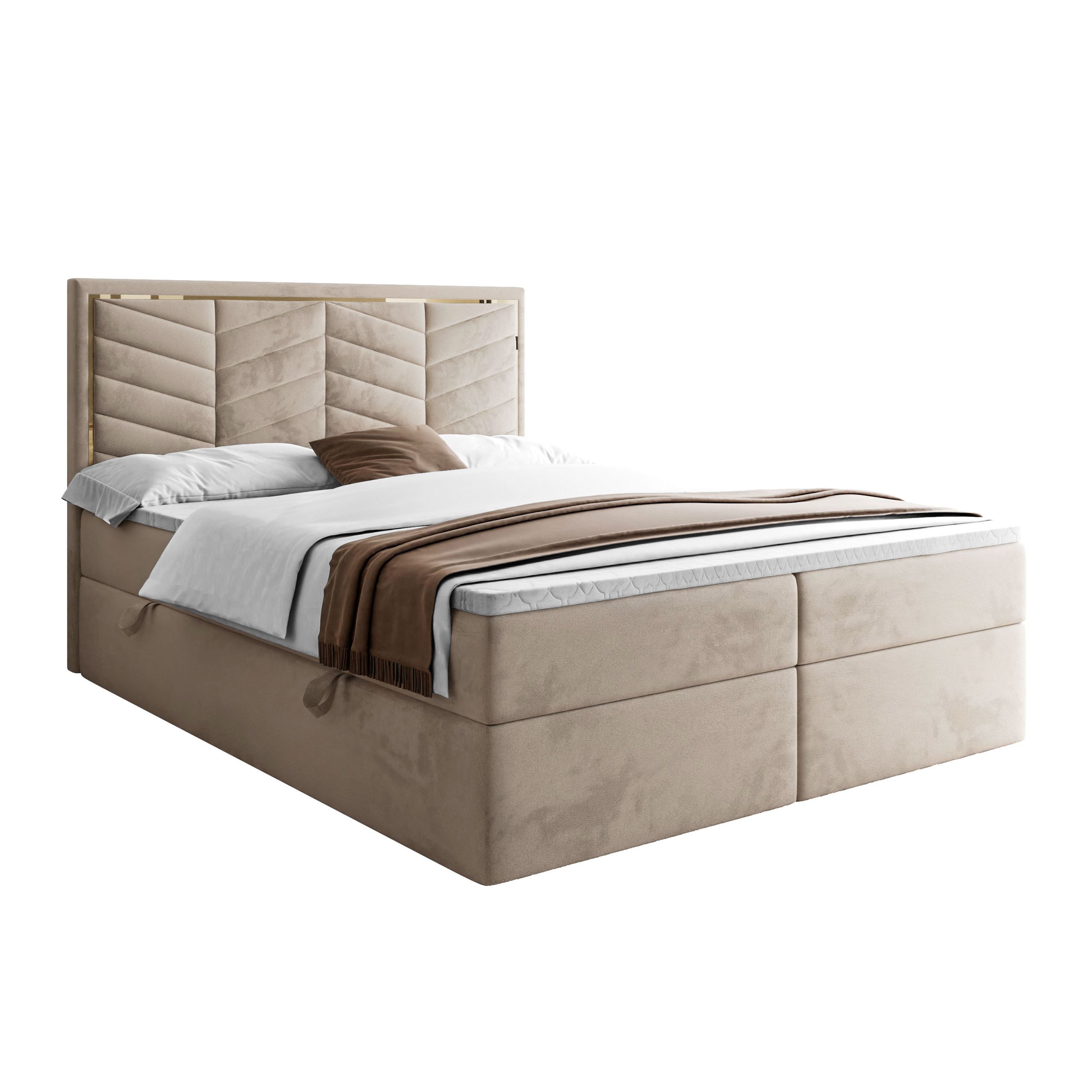 Lookway Boxspringbett mit Bettkasten und Topper AURORA (Bett mit topper), 140/160/180x200 – Bild 4 von 5