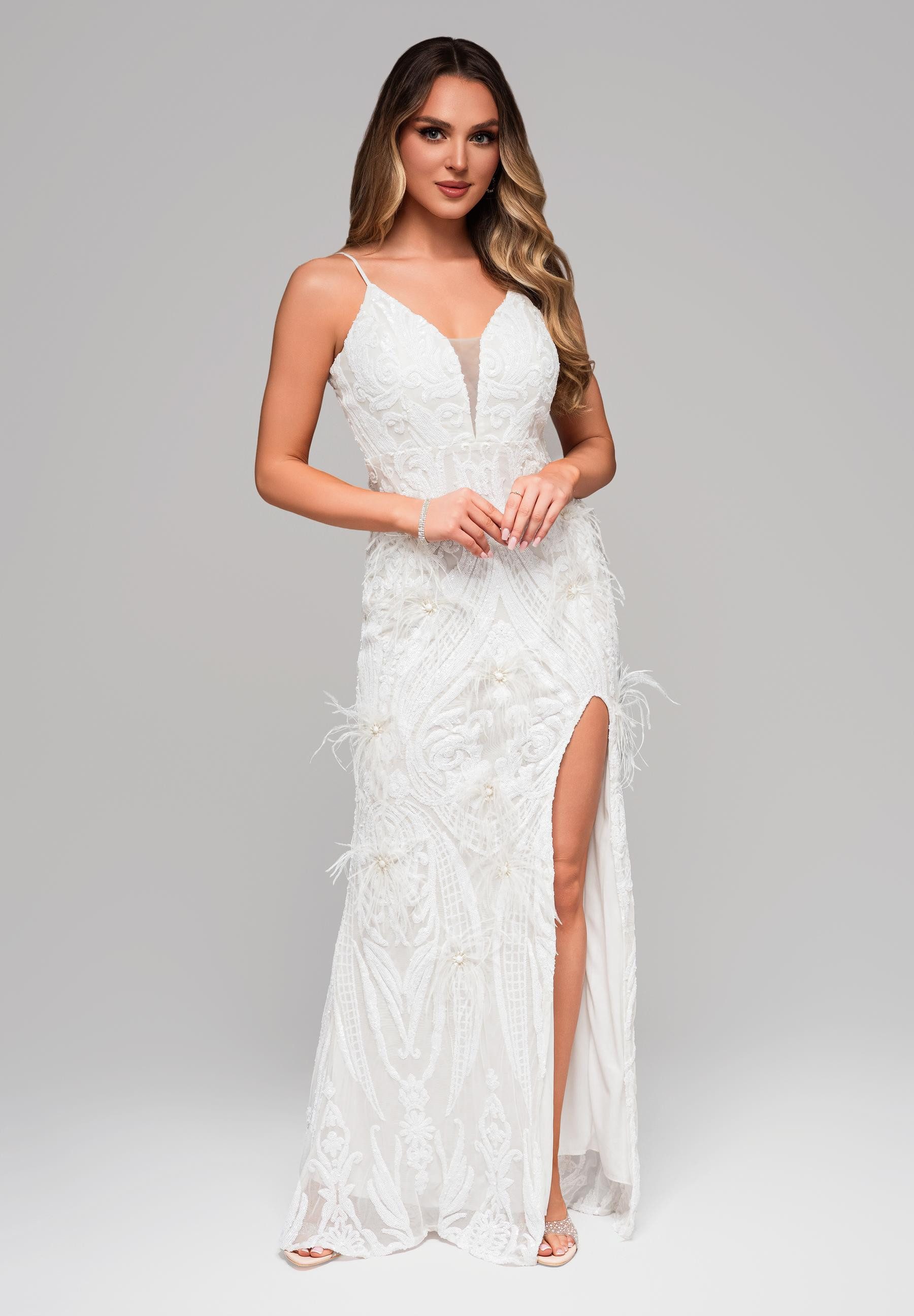OMBRE Abendkleid Elegantes Abendkleid mit Pailletten günstig online kaufen