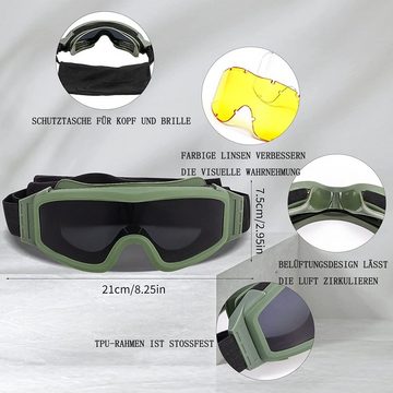 GelldG Motorradbrille Sport-Sonnenbrille, Outdoor-Sport, taktische Airsoft-Brille
