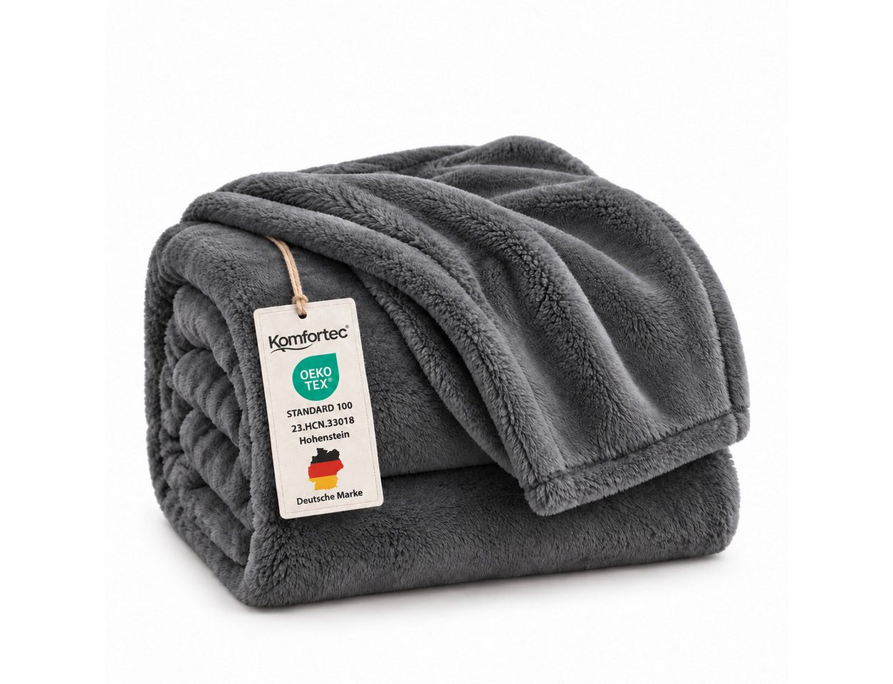 Wohndecke Kuscheldecke 260 g/m², flauschige Wohndecke, Fleecedecke, Oeko-Tex, Komfortec