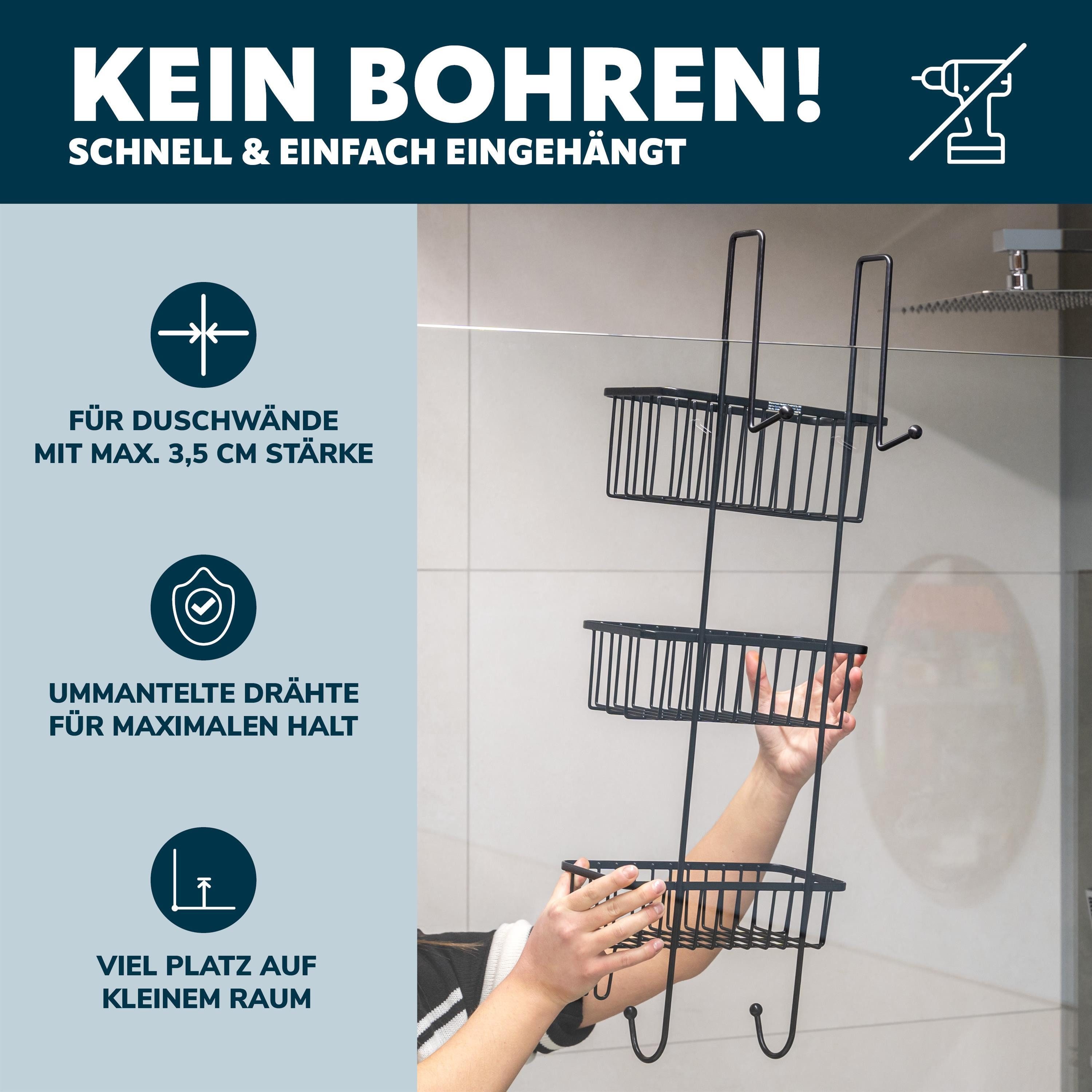 bremermann Duschregal zum Einhängen, 3 Körbe, 1-tlg.