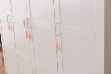 JVmoebel Kinderkleiderschrank Weißer 4-Türiger Kleiderschrank Designer Schrank Kinderzimmer Möbel (1-St., Kleiderschrank) Made in Europa
