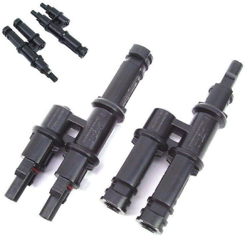 Apex 1 Paar Y-Solarstecker Y-Stecker 2er Pack Solar-Stecker f. Solarmodul Solarkabel