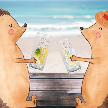 Mr. & Mrs. Panda Glas 400 ml Otter Muschel - Transparent - Geschenk, Büro, Trinkglas, Otter, Premium Glas, Magische Gravur