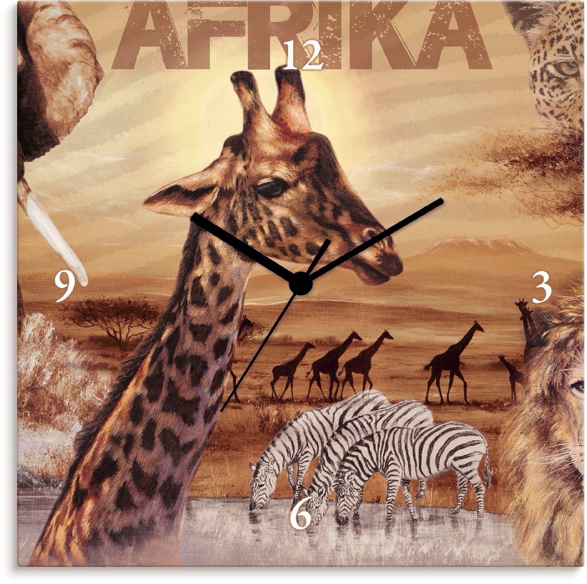 Artland Wanduhr Afrika (wahlweise mit Quarz- oder Funkuhrwerk, lautlos ohne Tickgeräusche)