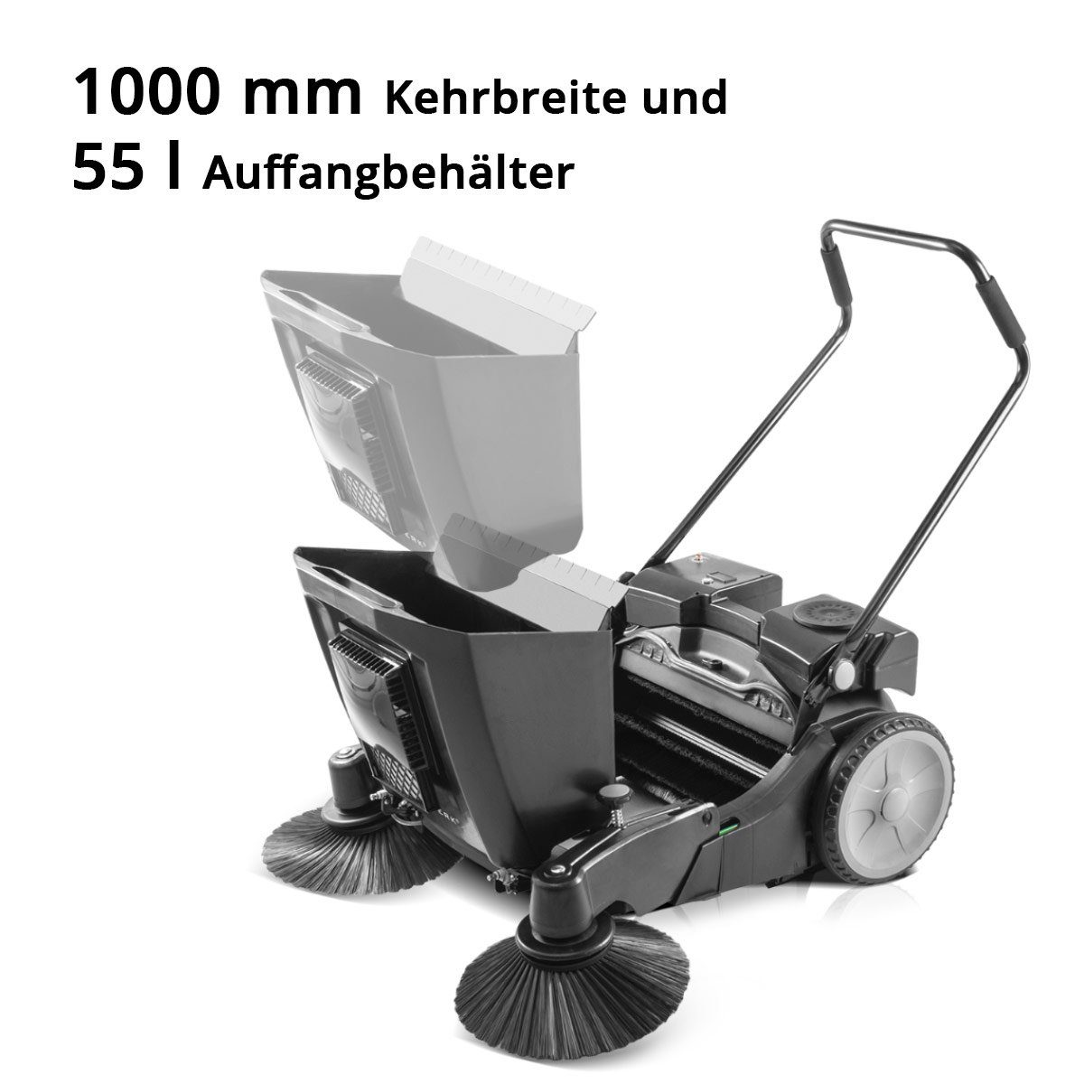 STAHLWERK Handkehrmaschine mm 100 ST Akku (Packung, cm mit 1000 Arbeitsbreite, Kehrmaschine Kehrbreite, SLW-55 1-St)