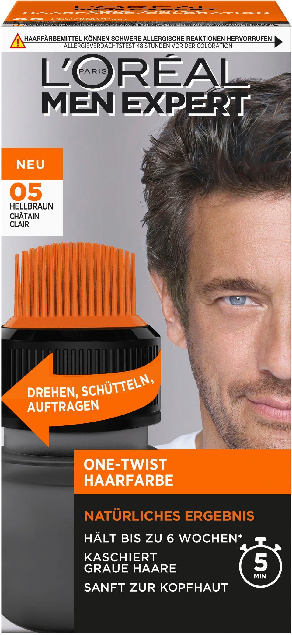 5 Coloration PARIS Hellbraun One-Twist Haarfarbe L'ORÉAL EXPERT MEN