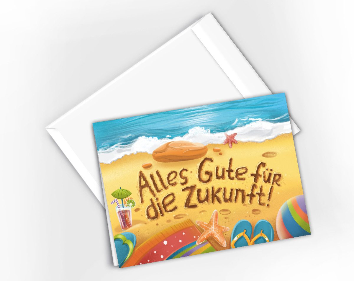 JUNAPACK Abschiedskarte mit Umschlag XXL A4 lustige Klappkarte Jobwechsel Kündigung Kollegen, Witzige A4-Klappkarte mit UV-Lack, viel Platz und passendem Umschlag