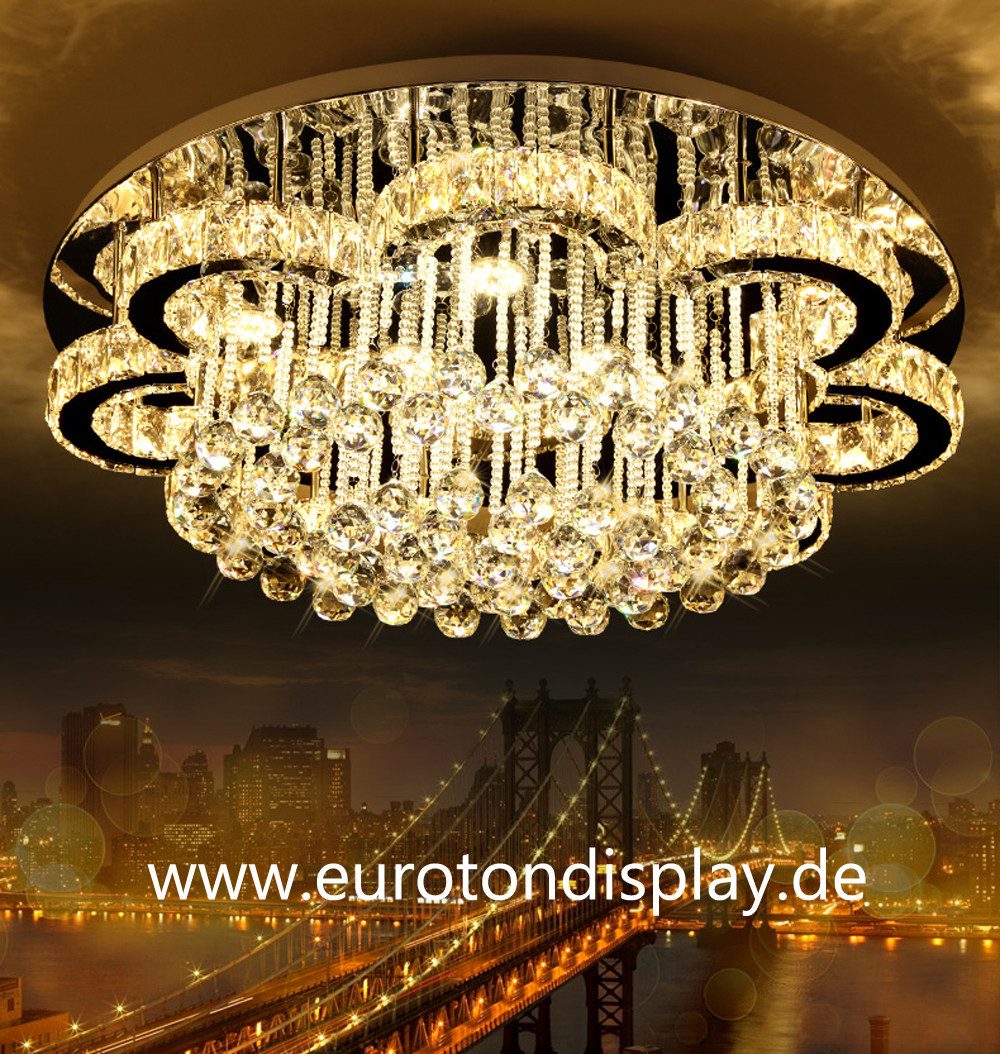 Eurohandisplay LED Deckenleuchte LED Pendelleuchte Kristall Fernbedienung Deckenleuchte Deckenlampen, LED fest integriert, Warmweiß bis Kaltweiß, Modern Kristall