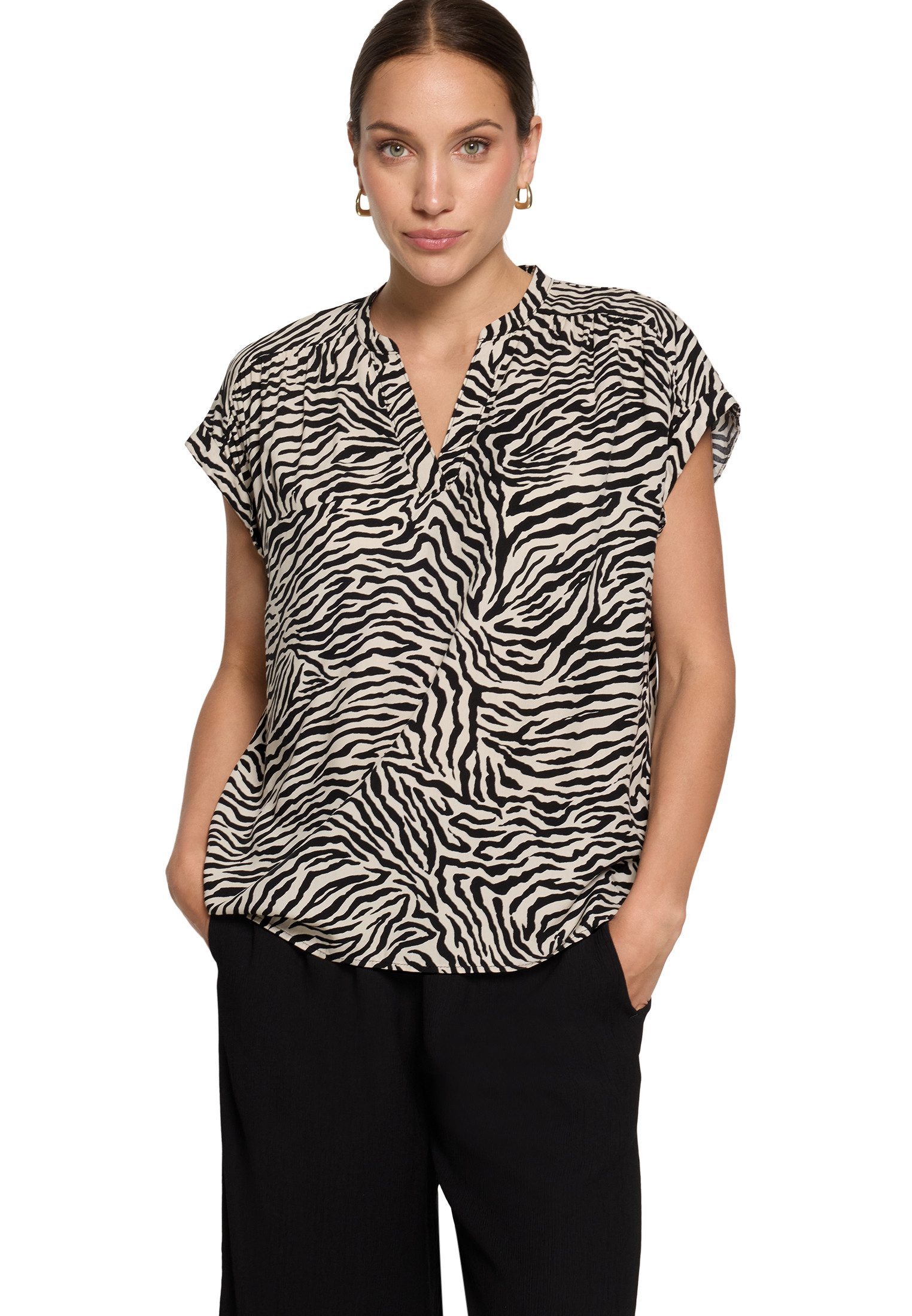Zero Schlupfbluse Damen mit Animalprint