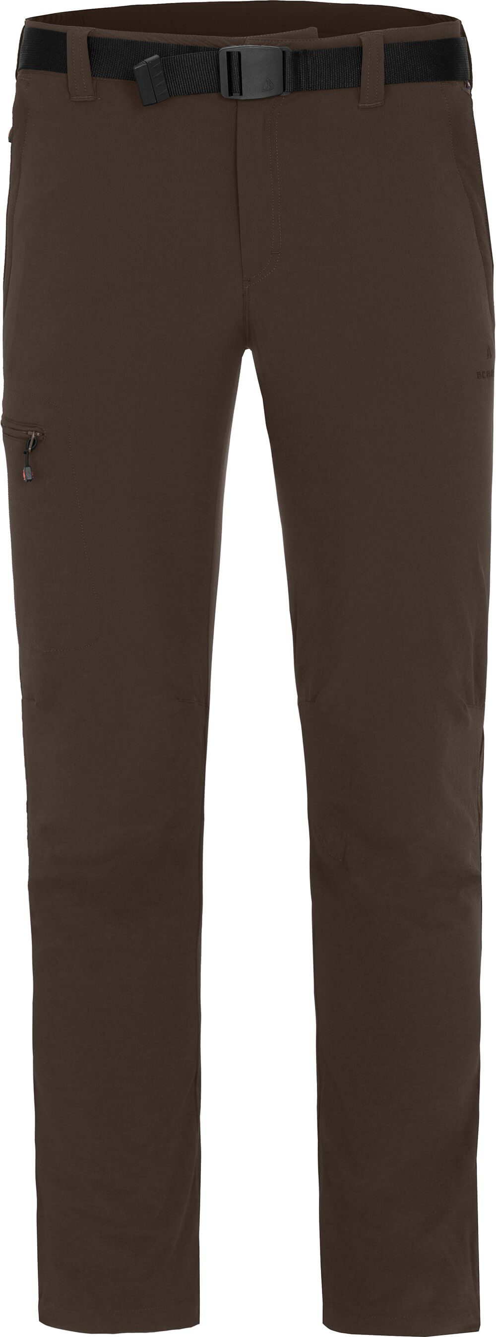 Bergson Outdoorhose HUBBARD (slim) Herren Wanderhose, Normalgrößen, dunkel braun