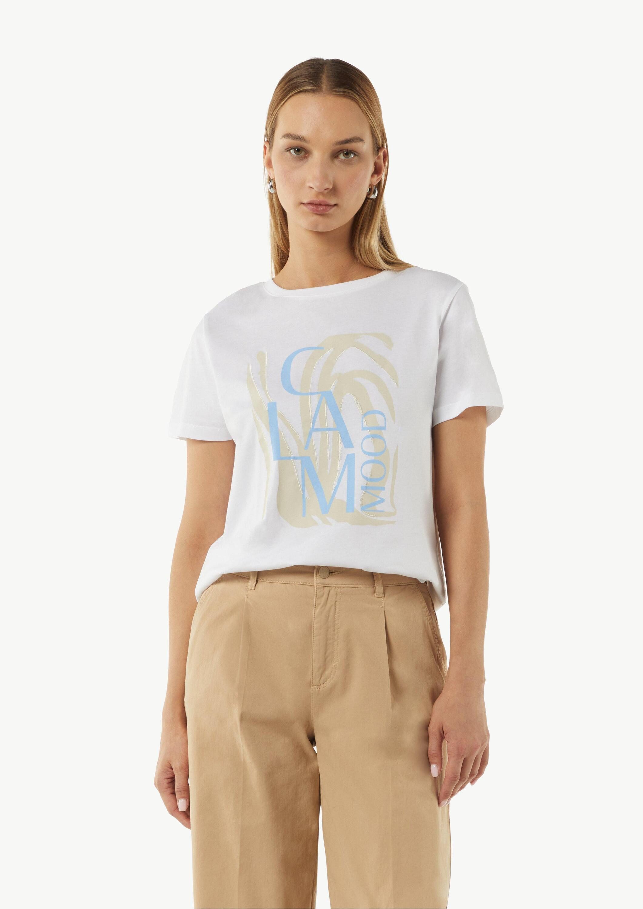 comma Kurzarmshirt T-Shirt Modisches T-Shirt mit Frontprint