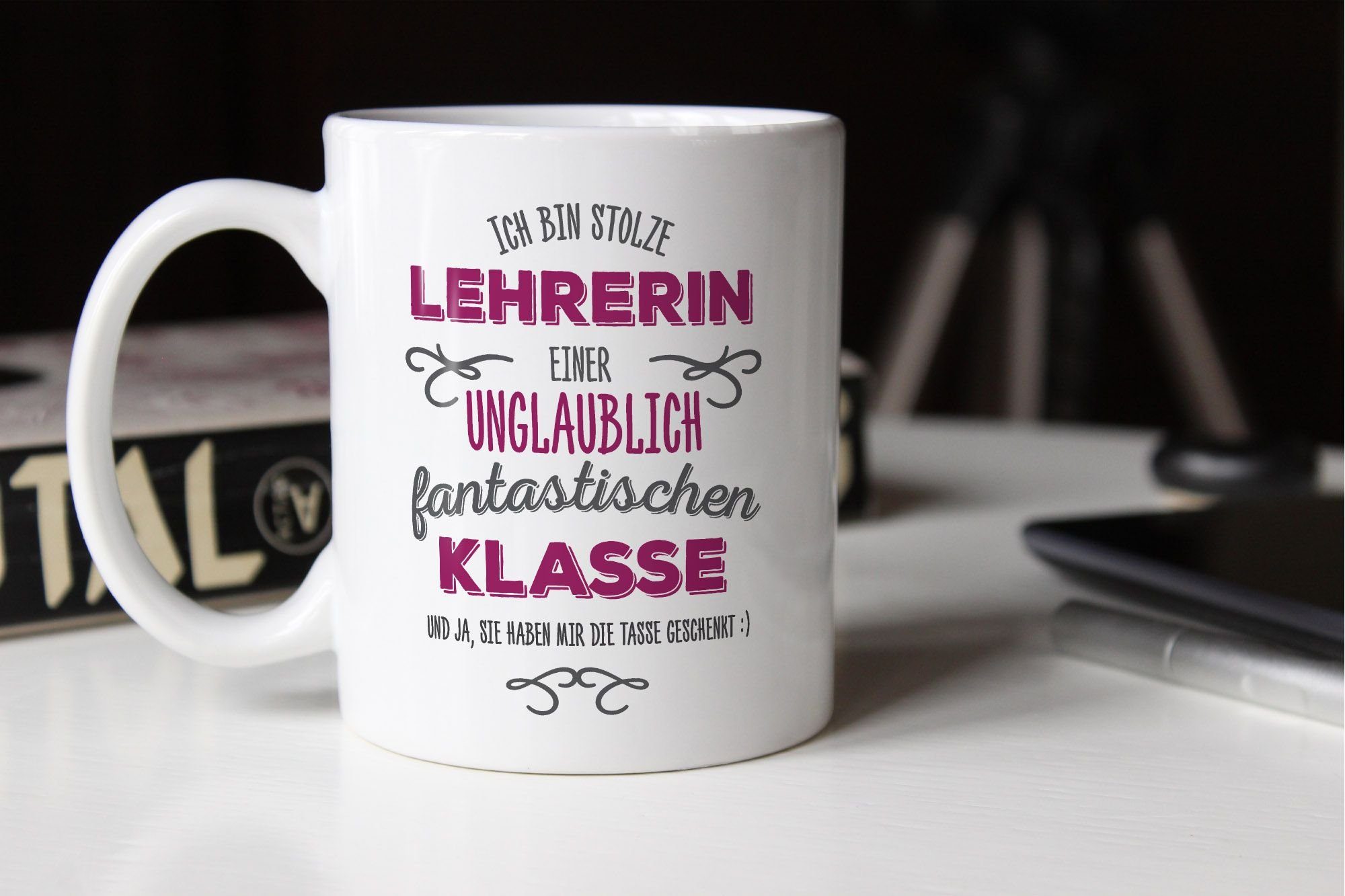 [object Object] weiß bin Object]} Geschenk {eine_t_[object Object]} Tasse ungeheuer {von_t_[object Ich Keramik MoonWorks fantastischen stolze Lehrerin Kaffee-Tasse Spruch MoonWorks®,