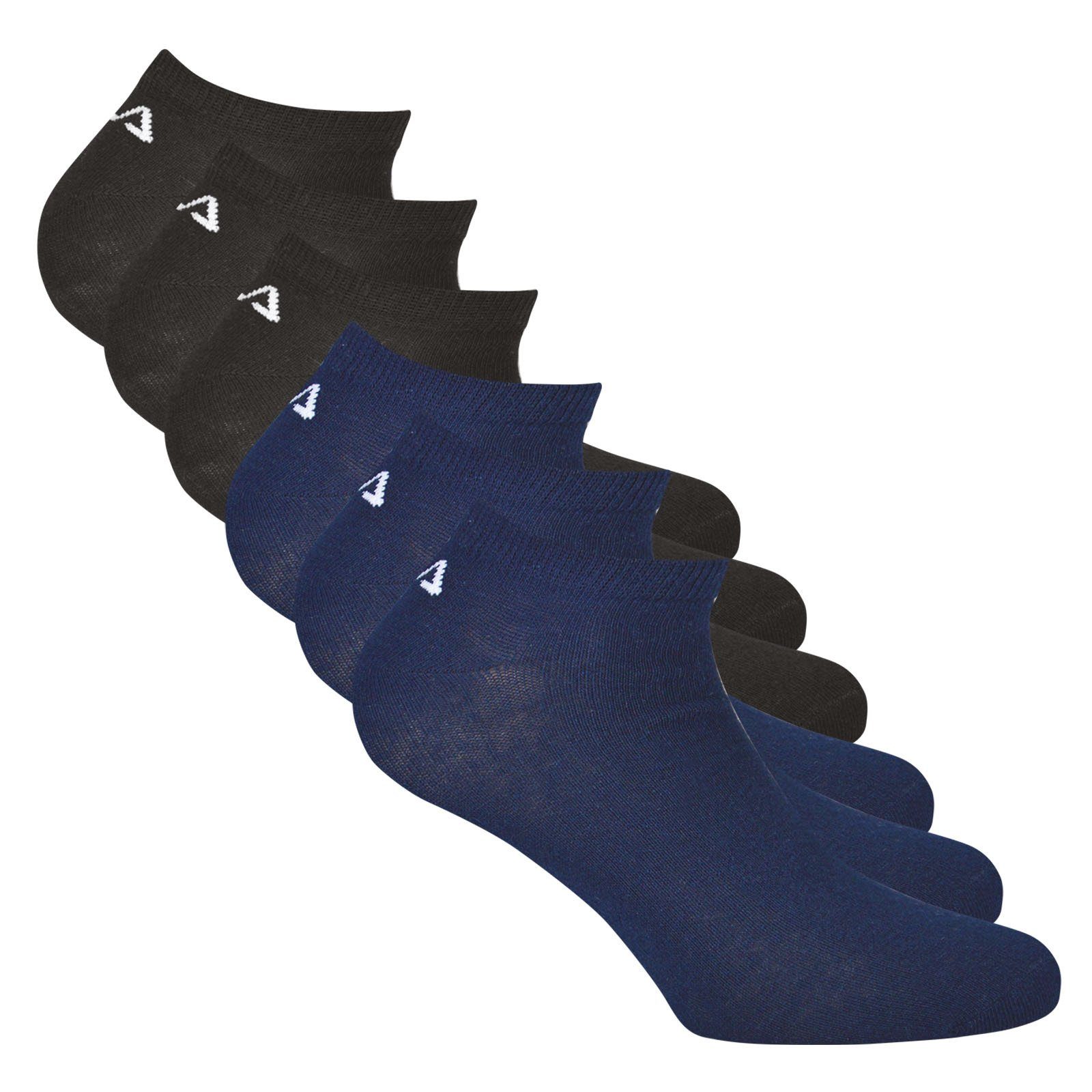 Fila Sneakersocken Unisex Sneaker - 6er Schwarz/Blau kurze Pack Socken, Invisible