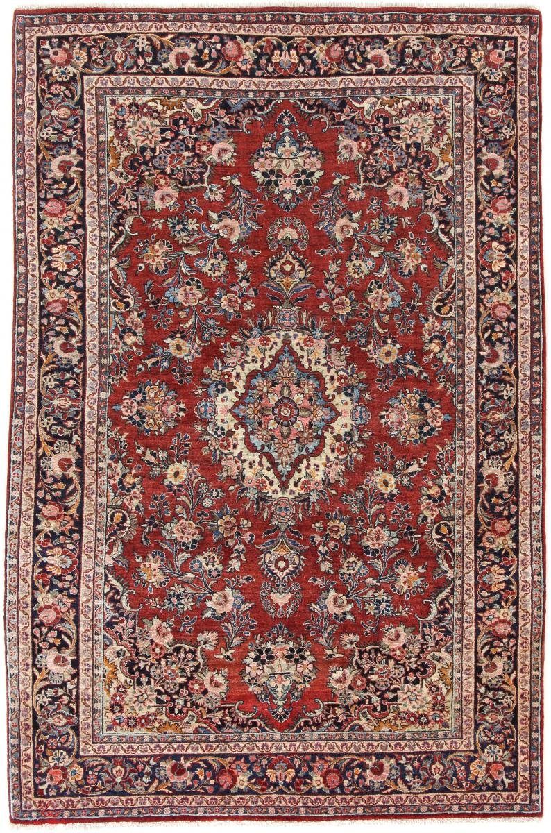 Orientteppich Hamadan Shahrebaft Antik 134x206 Handgeknüpfter Orientteppich, Nain Trading, rechteckig, Höhe: 5 mm